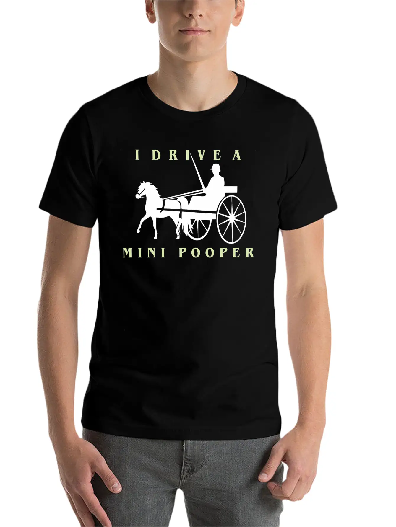 I Drive A Mini Pooper | Pony Mini Horse Driving Breathable Soft Cotton T-Shirt – Timeless Casual Look