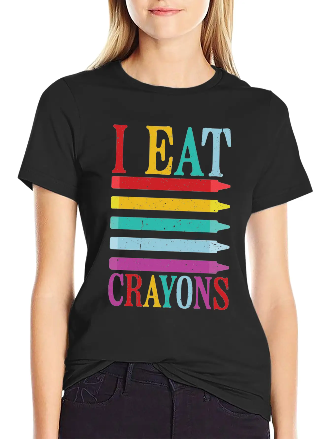 I Eat Crayons 10 Unisex Short Sleeve Soft Cotton T-Shirt – Casual Everyday Wear