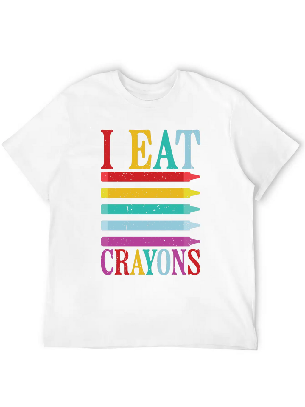 I Eat Crayons 10 Unisex Short Sleeve Soft Cotton T-Shirt – Casual Everyday Wear
