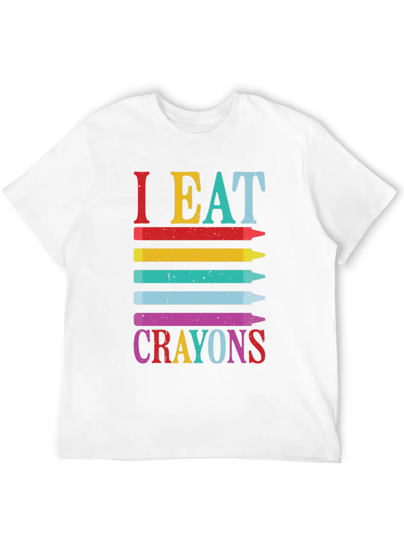 I Eat Crayons 10 Unisex Short Sleeve Soft Cotton T-Shirt – Casual Everyday Wear