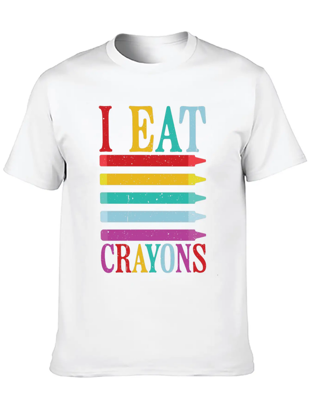 I Eat Crayons 10 Unisex Short Sleeve Soft Cotton T-Shirt – Casual Everyday Wear