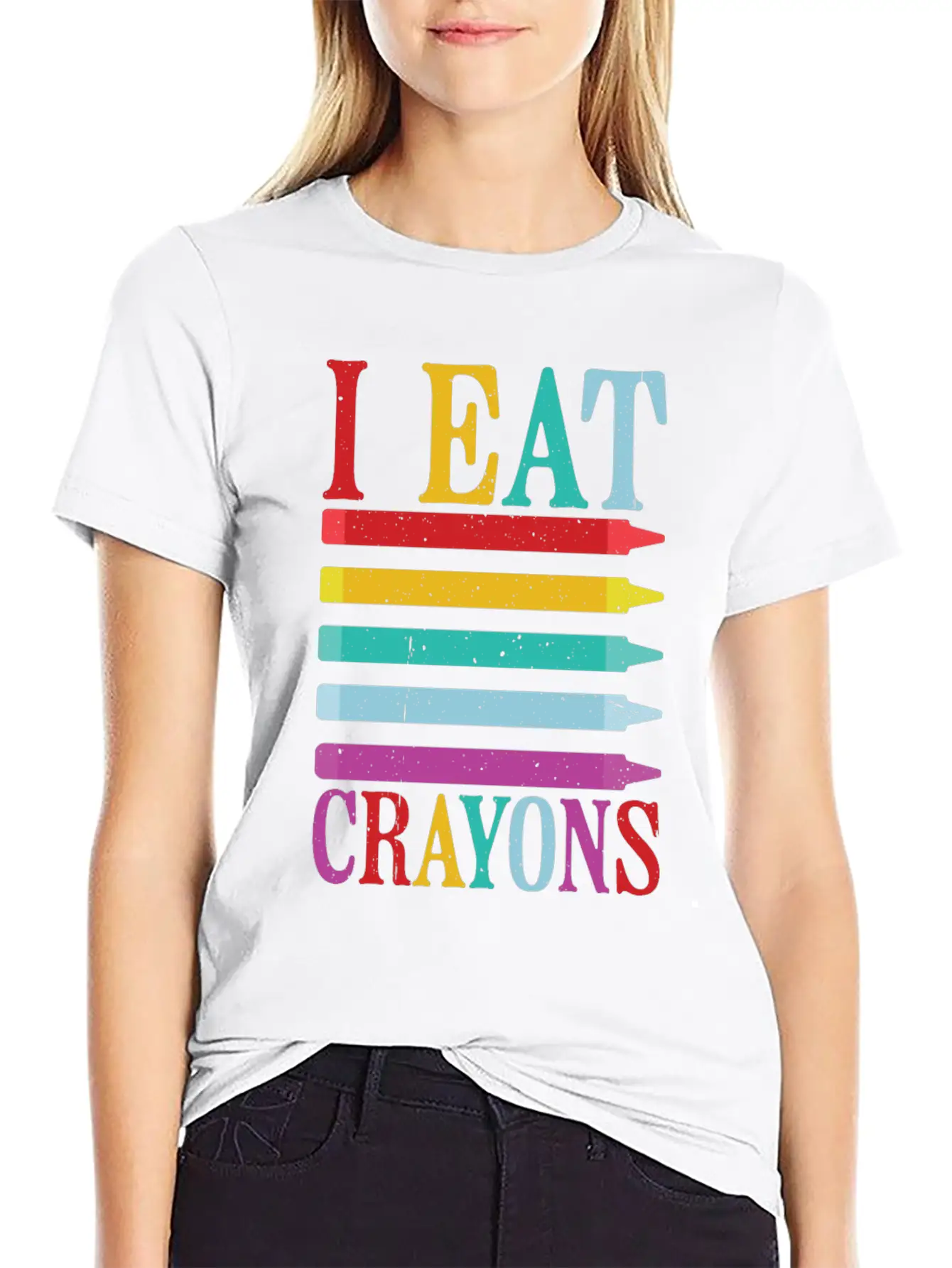 I Eat Crayons 10 Unisex Short Sleeve Soft Cotton T-Shirt – Casual Everyday Wear