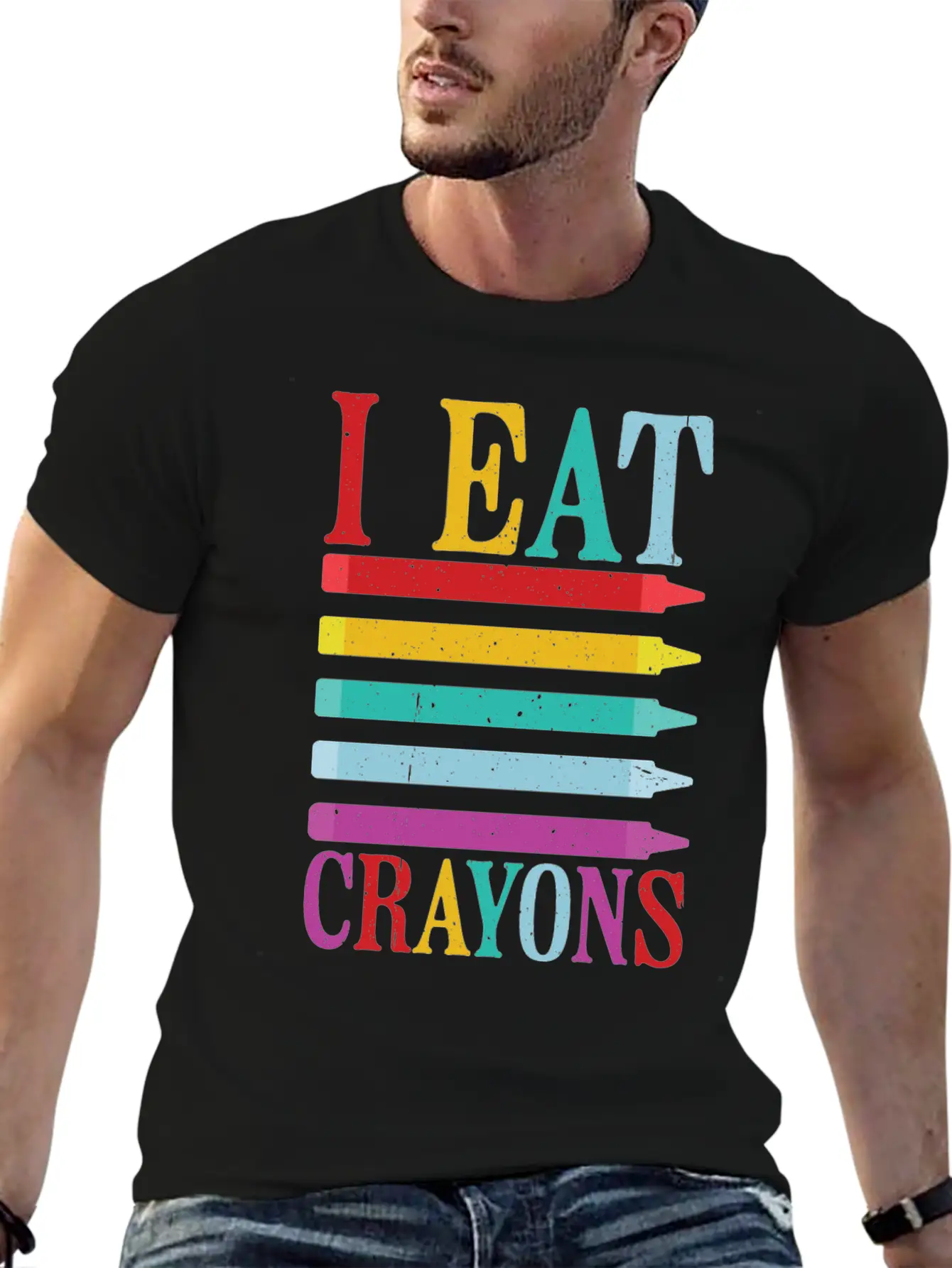 I Eat Crayons 10 Unisex Short Sleeve Soft Cotton T-Shirt – Casual Everyday Wear