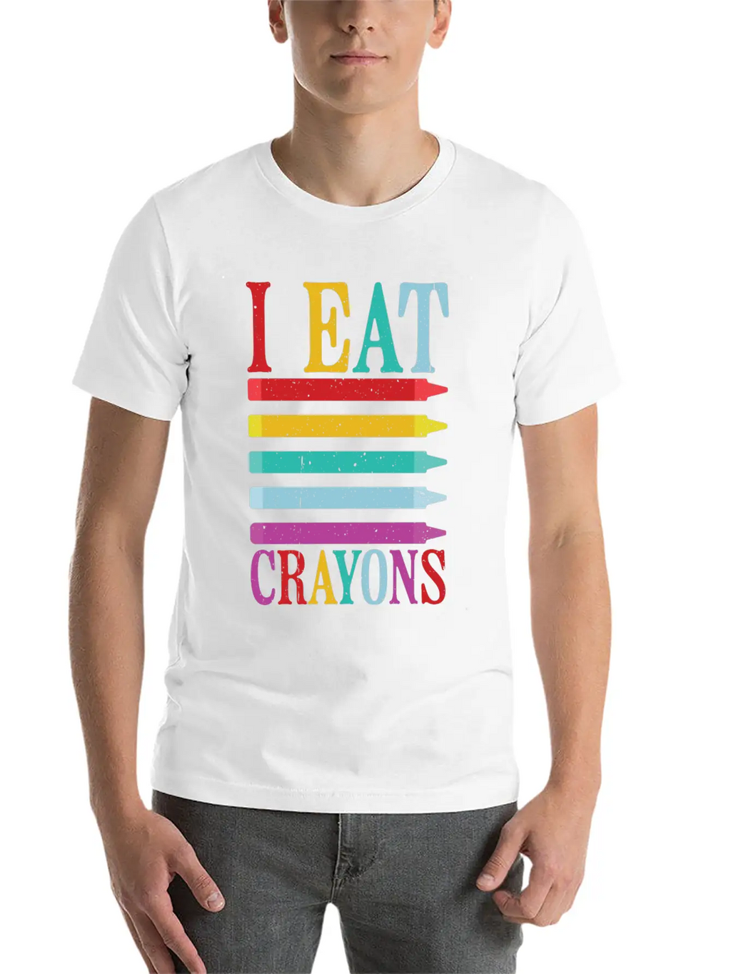 I Eat Crayons 10 Unisex Short Sleeve Soft Cotton T-Shirt – Casual Everyday Wear