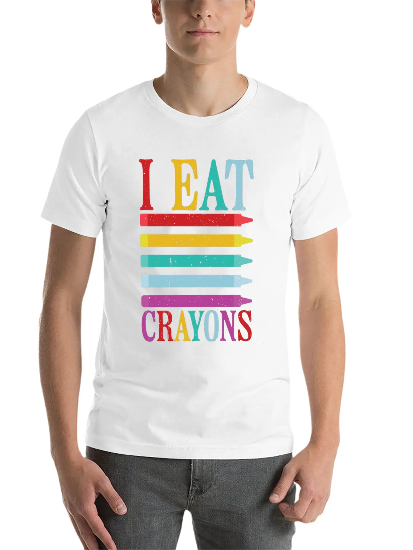 I Eat Crayons 10 Unisex Short Sleeve Soft Cotton T-Shirt – Casual Everyday Wear