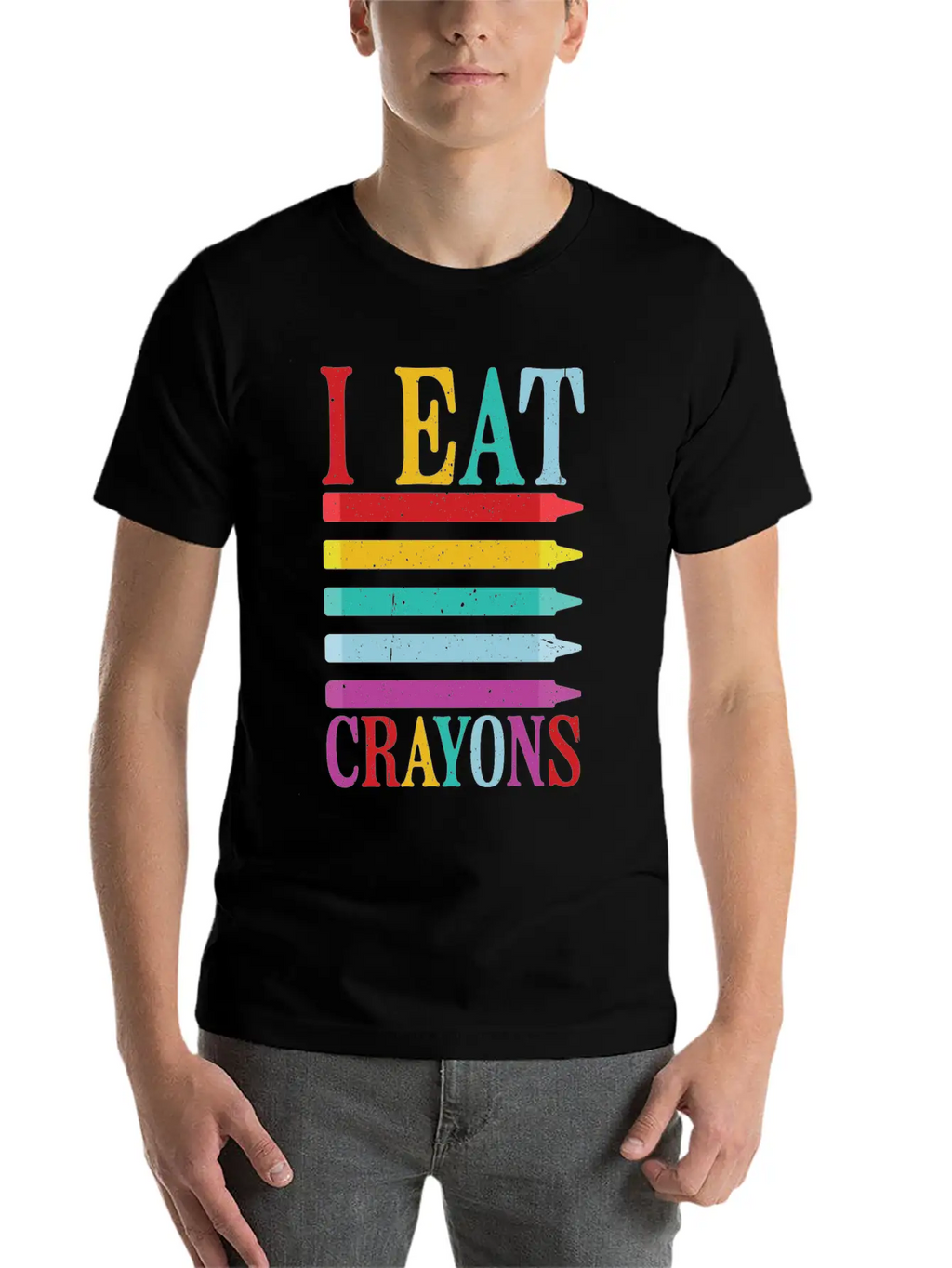 I Eat Crayons 10 Unisex Short Sleeve Soft Cotton T-Shirt – Casual Everyday Wear