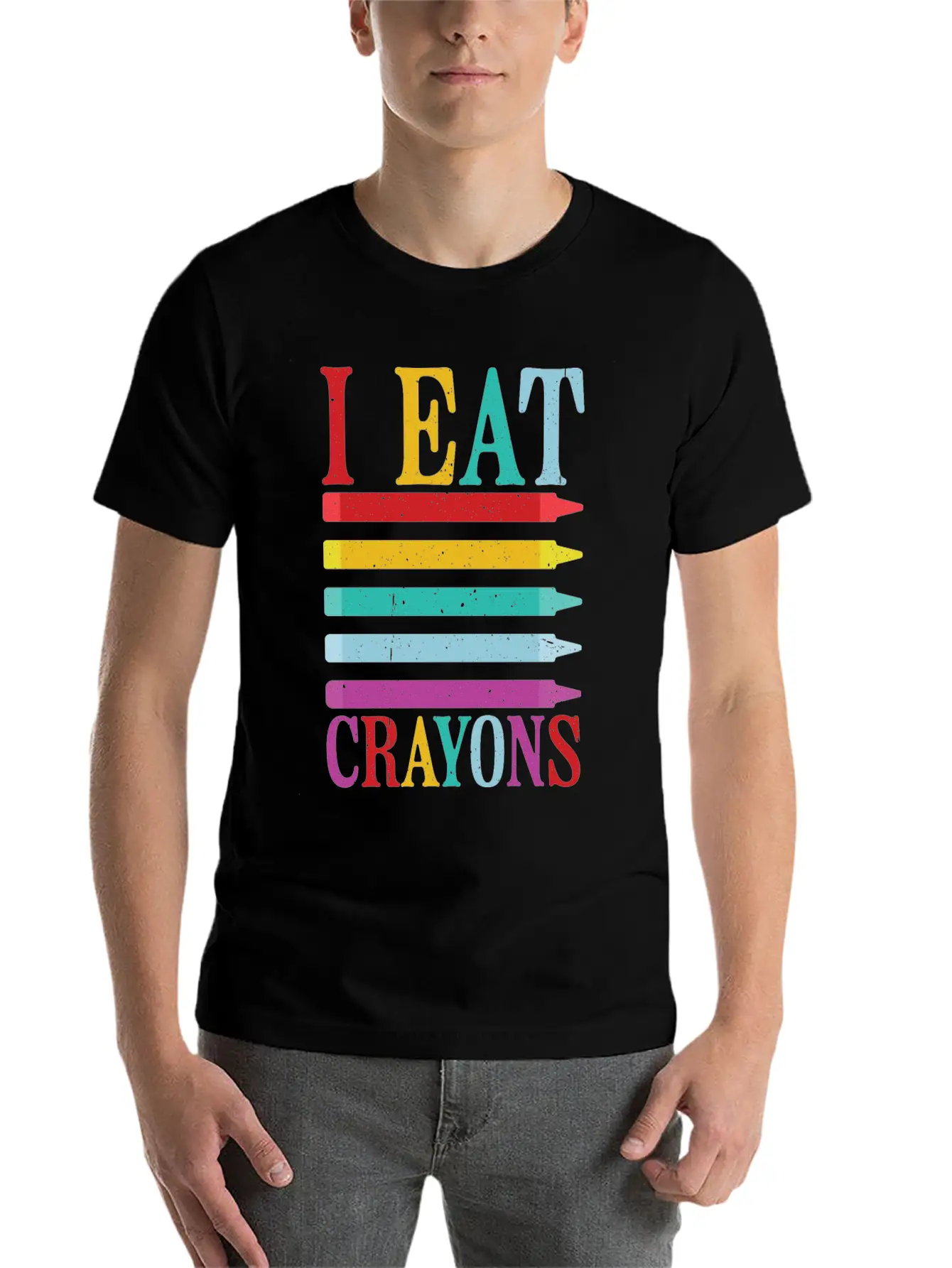 I Eat Crayons 10 Unisex Short Sleeve Soft Cotton T-Shirt – Casual Everyday Wear