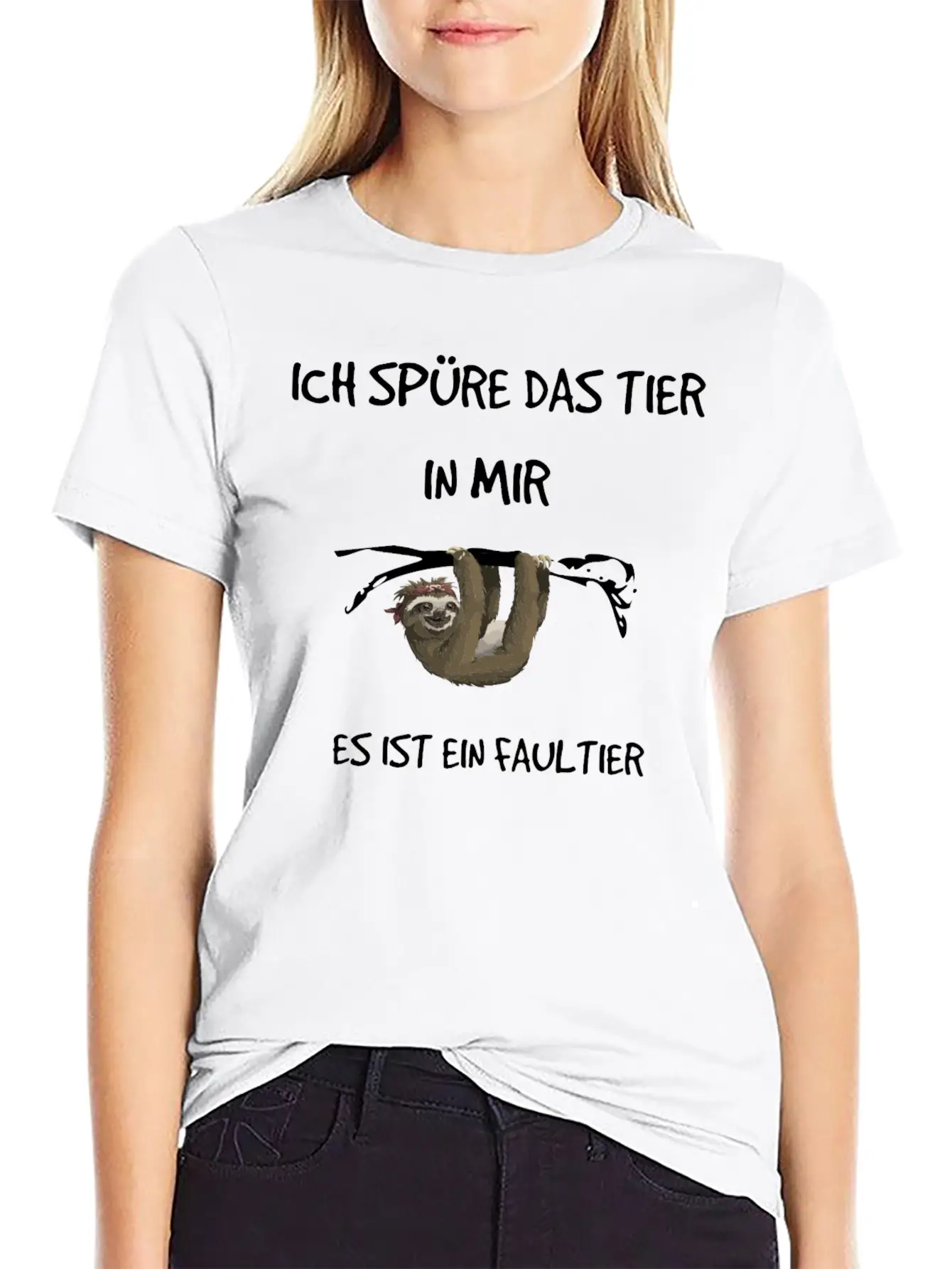 "I Feel The Animal In Me" - Sloth Subject Unisex Short Sleeve Soft Cotton T-Shirt – Casual Everyday Wear