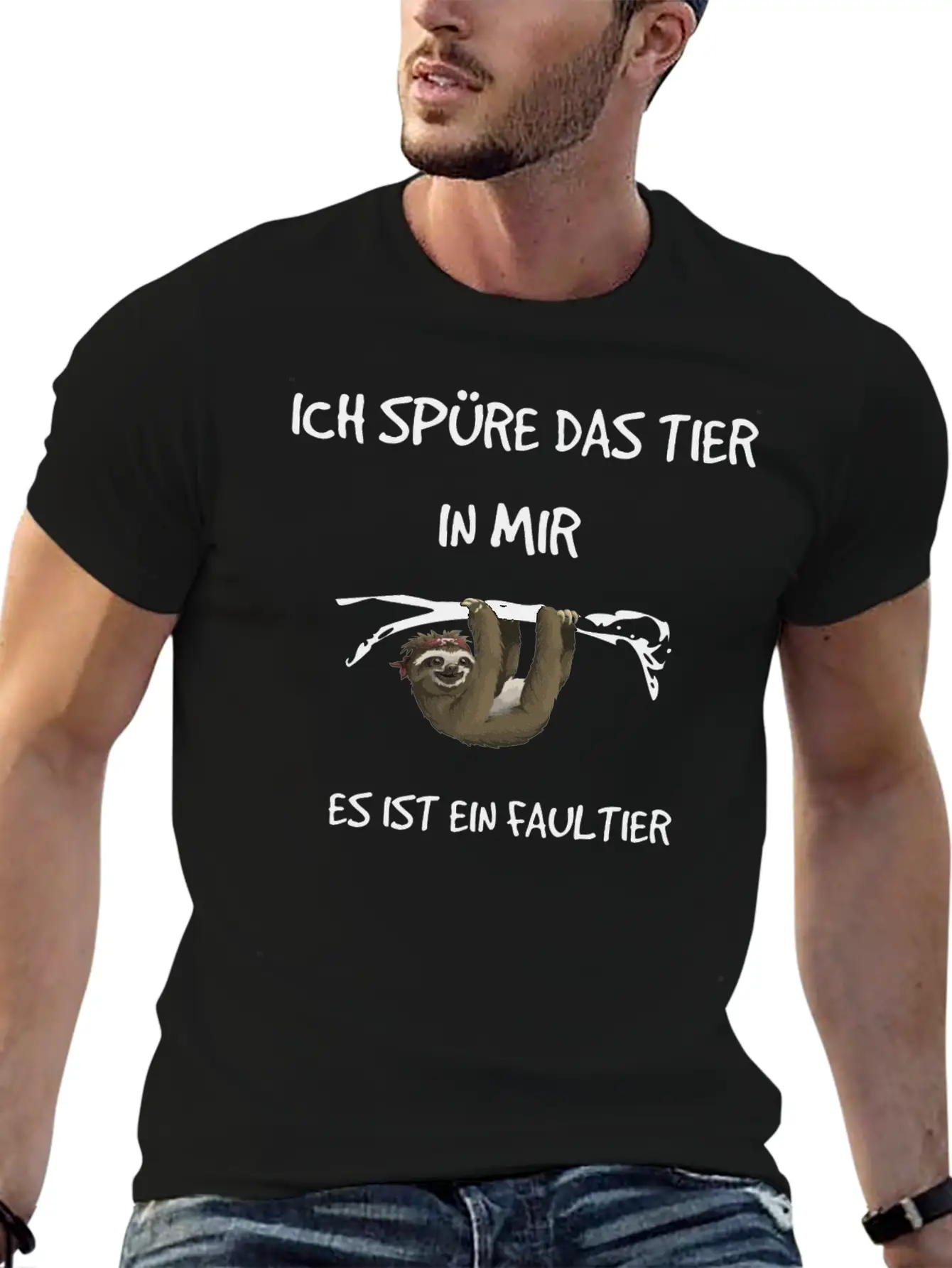 "I Feel The Animal In Me" - Sloth Subject Unisex Short Sleeve Soft Cotton T-Shirt – Casual Everyday Wear