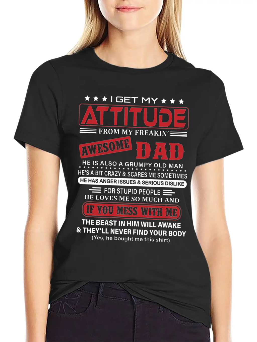 I Get My Attitude From My Freaking Awesome Dad Classic Fit Graphic Tee For Daily Comfort – Unisex Cotton Shirt