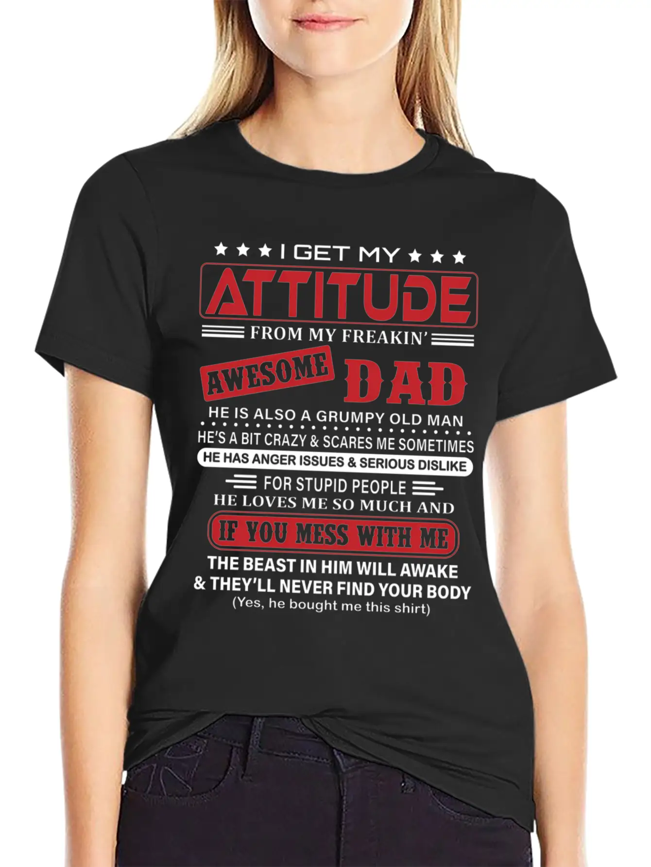 I Get My Attitude From My Freaking Awesome Dad Classic Fit Graphic Tee For Daily Comfort – Unisex Cotton Shirt