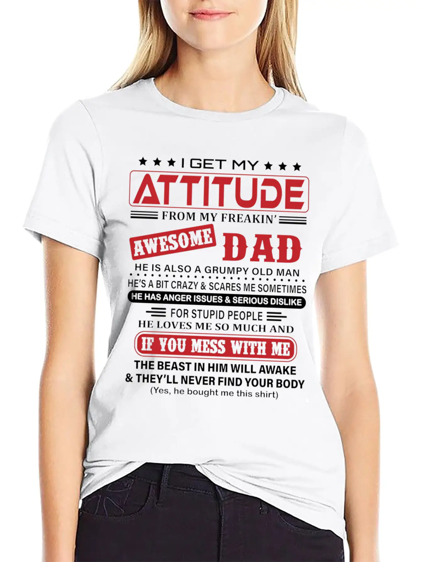 I Get My Attitude From My Freaking Awesome Dad Classic Fit Graphic Tee For Daily Comfort – Unisex Cotton Shirt