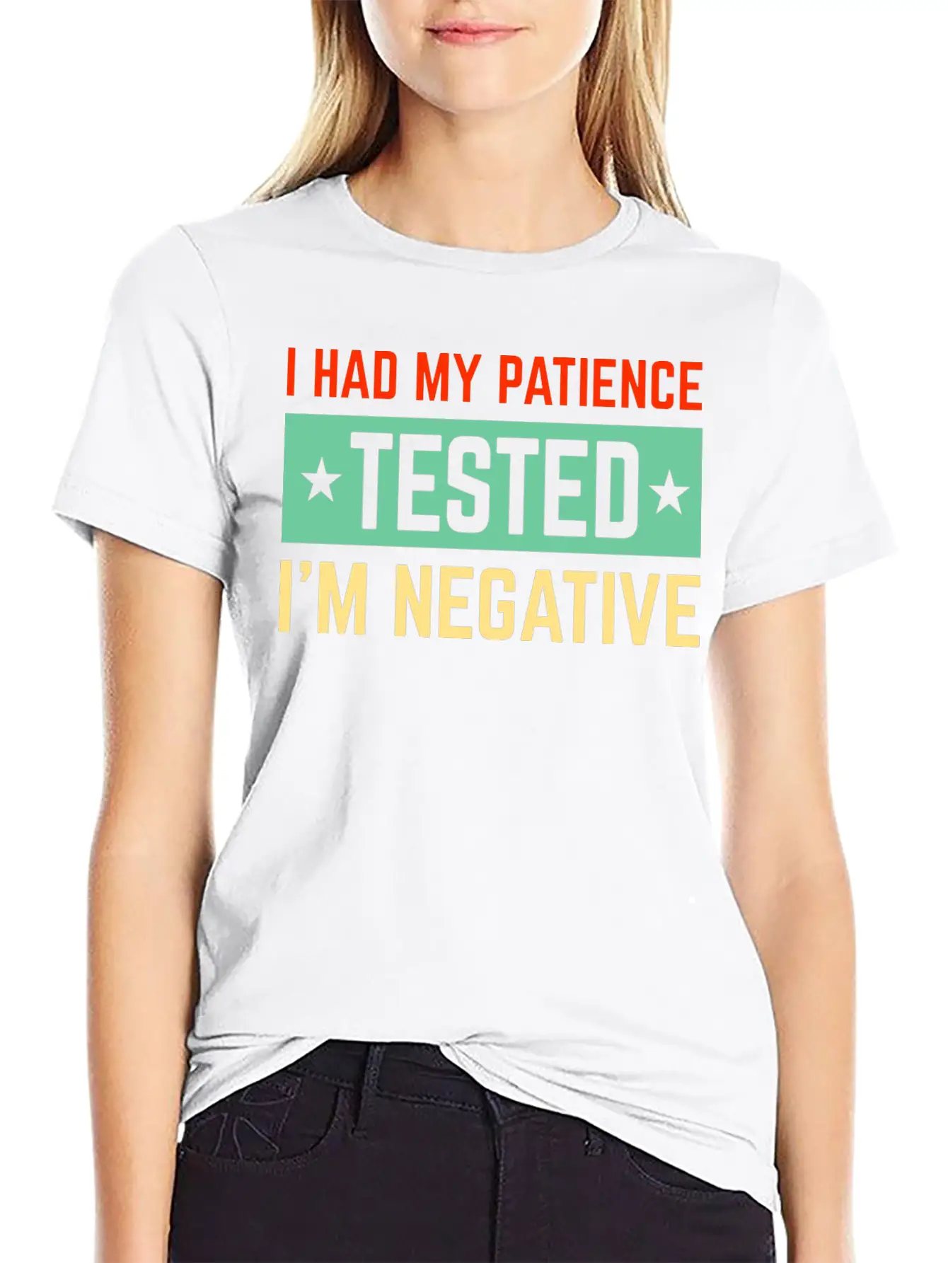 I Had My Patience Tested I’m Negative Sarcastic Unisex Short Sleeve Soft Cotton T-Shirt – Casual Everyday Wear