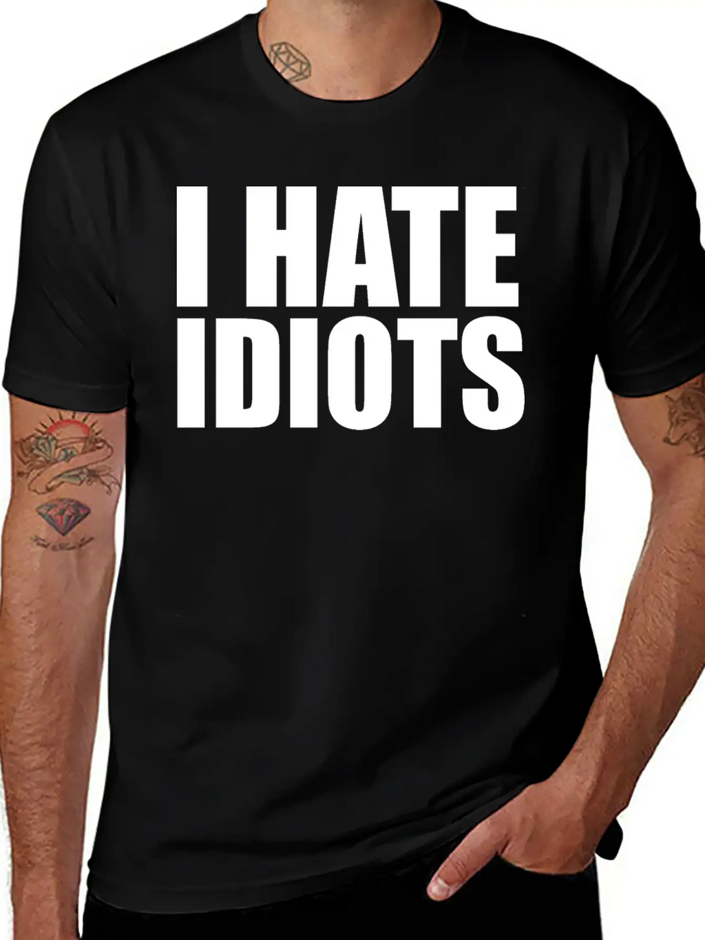 I Hate Idiots Unisex Short Sleeve Soft Cotton T-Shirt – Casual Everyday Wear