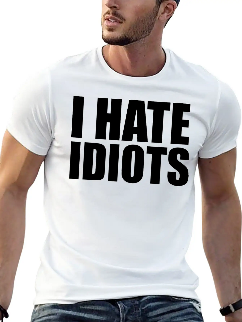 I Hate Idiots Unisex Short Sleeve Soft Cotton T-Shirt – Casual Everyday Wear