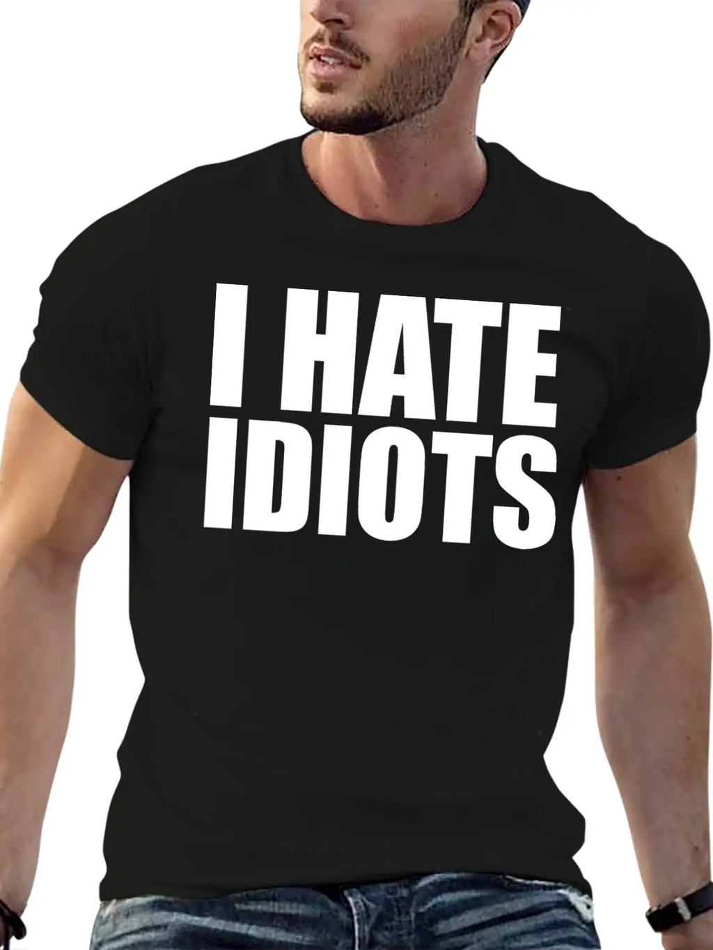 I Hate Idiots Unisex Short Sleeve Soft Cotton T-Shirt – Casual Everyday Wear