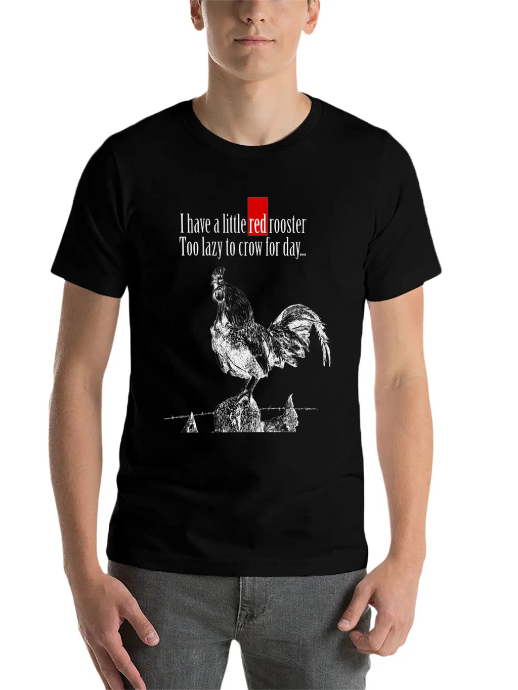 I Have A Little Red Rooster... Casual Graphic T-Shirt – Simple And Comfortable Daily Wear