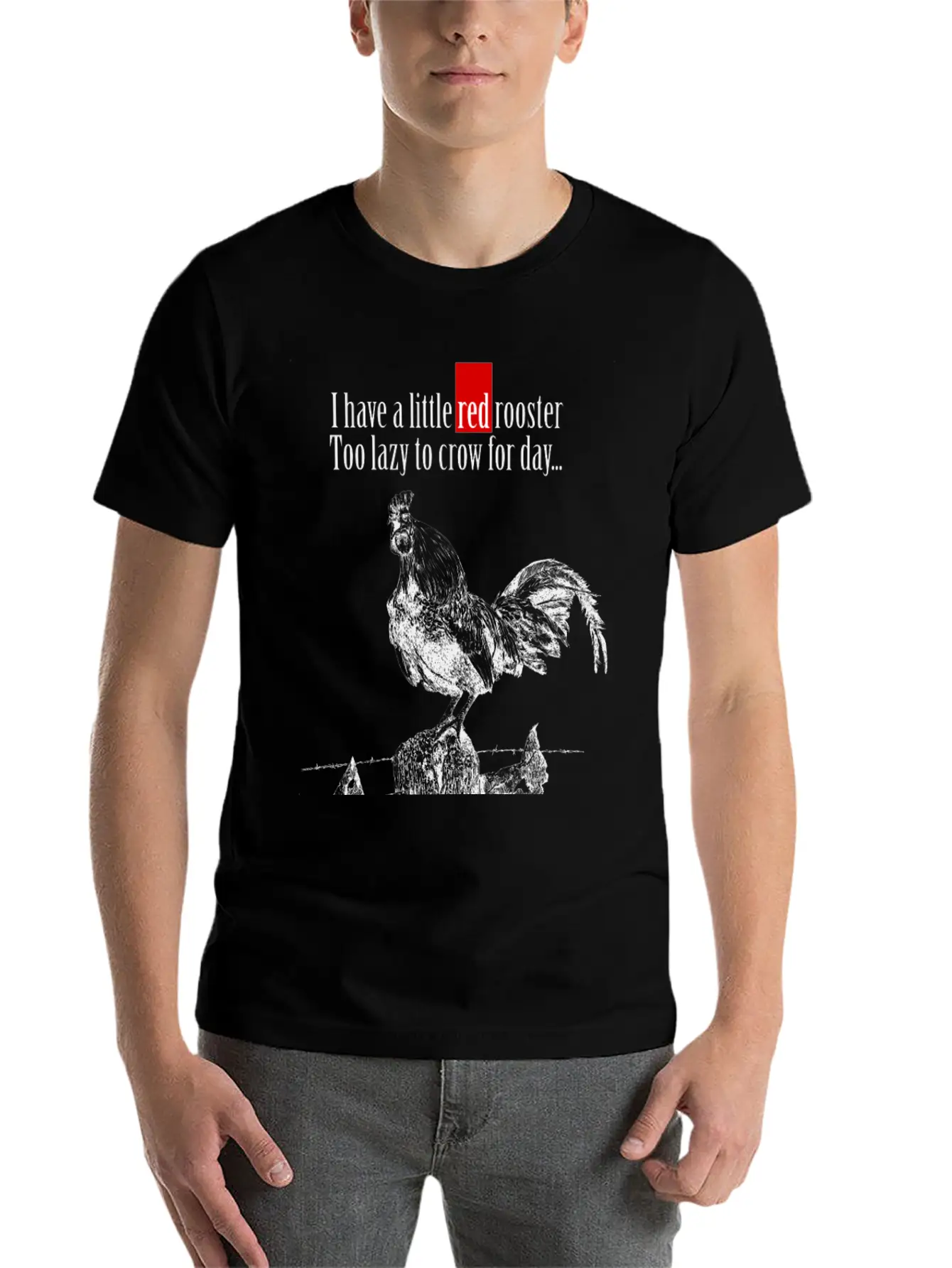 I Have A Little Red Rooster... Casual Graphic T-Shirt – Simple And Comfortable Daily Wear