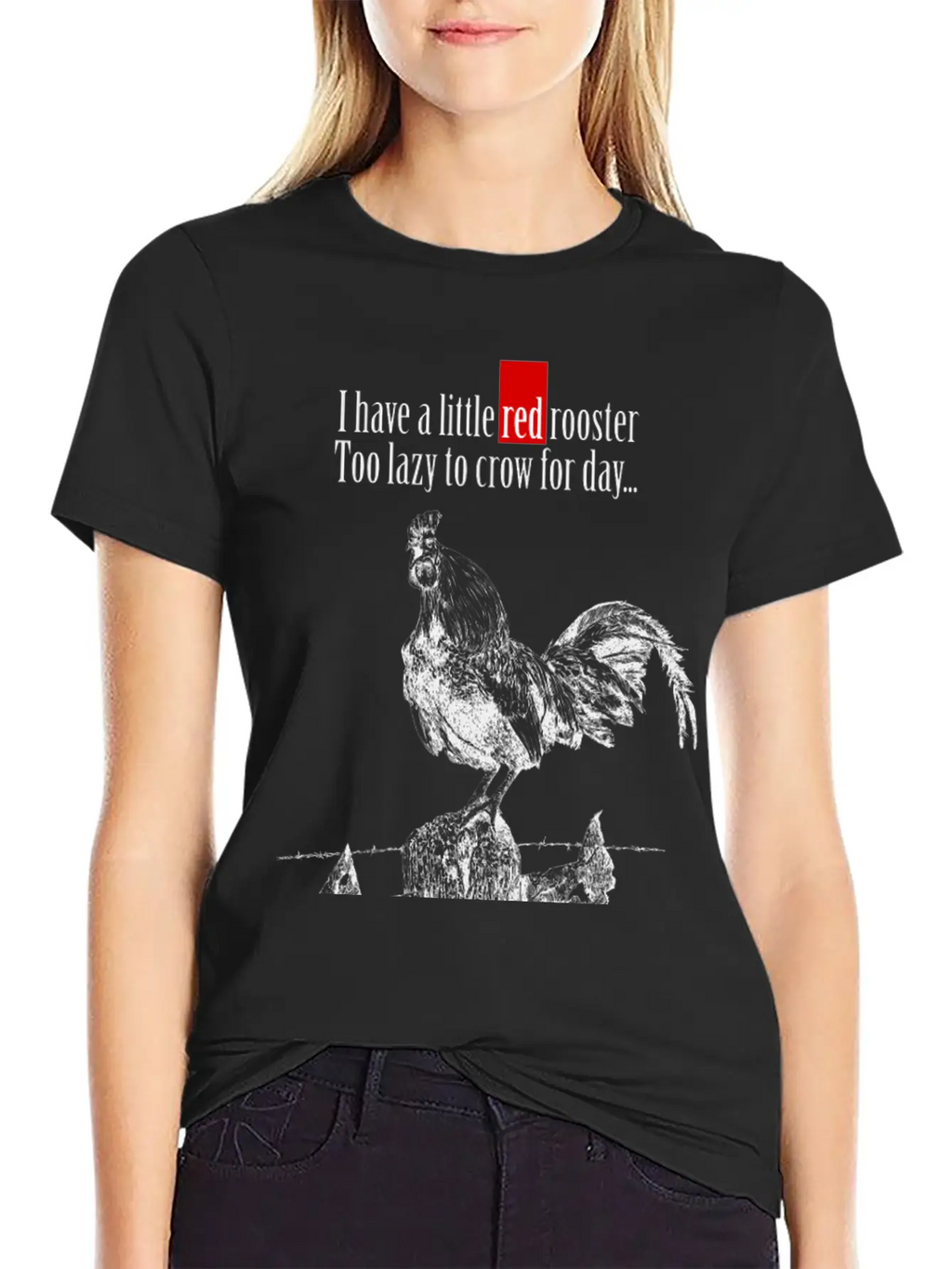I Have A Little Red Rooster... Casual Graphic T-Shirt – Simple And Comfortable Daily Wear