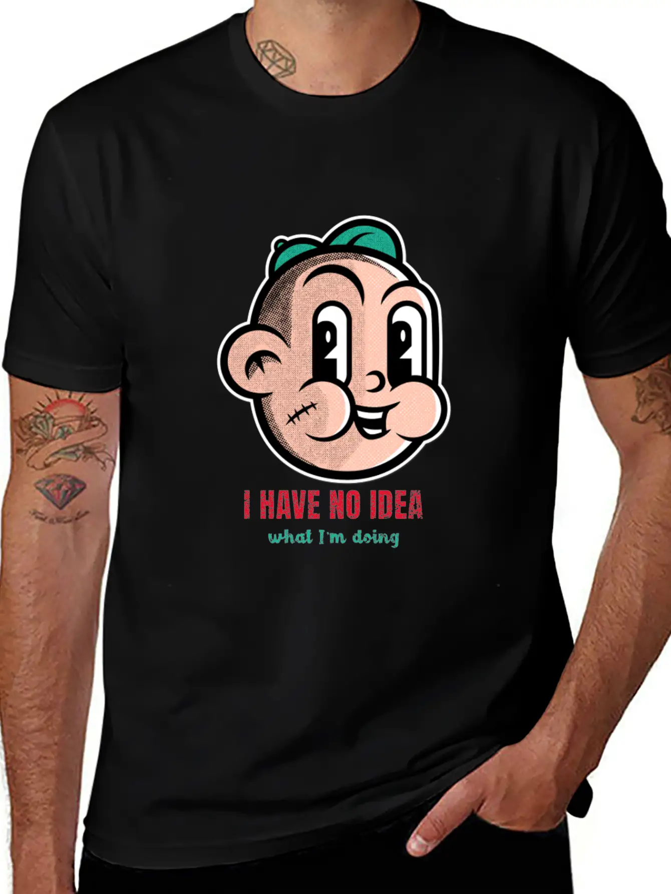 I Have No Idea What I'm Doing Cartton Unisex Short Sleeve Soft Cotton T-Shirt – Casual Everyday Wear