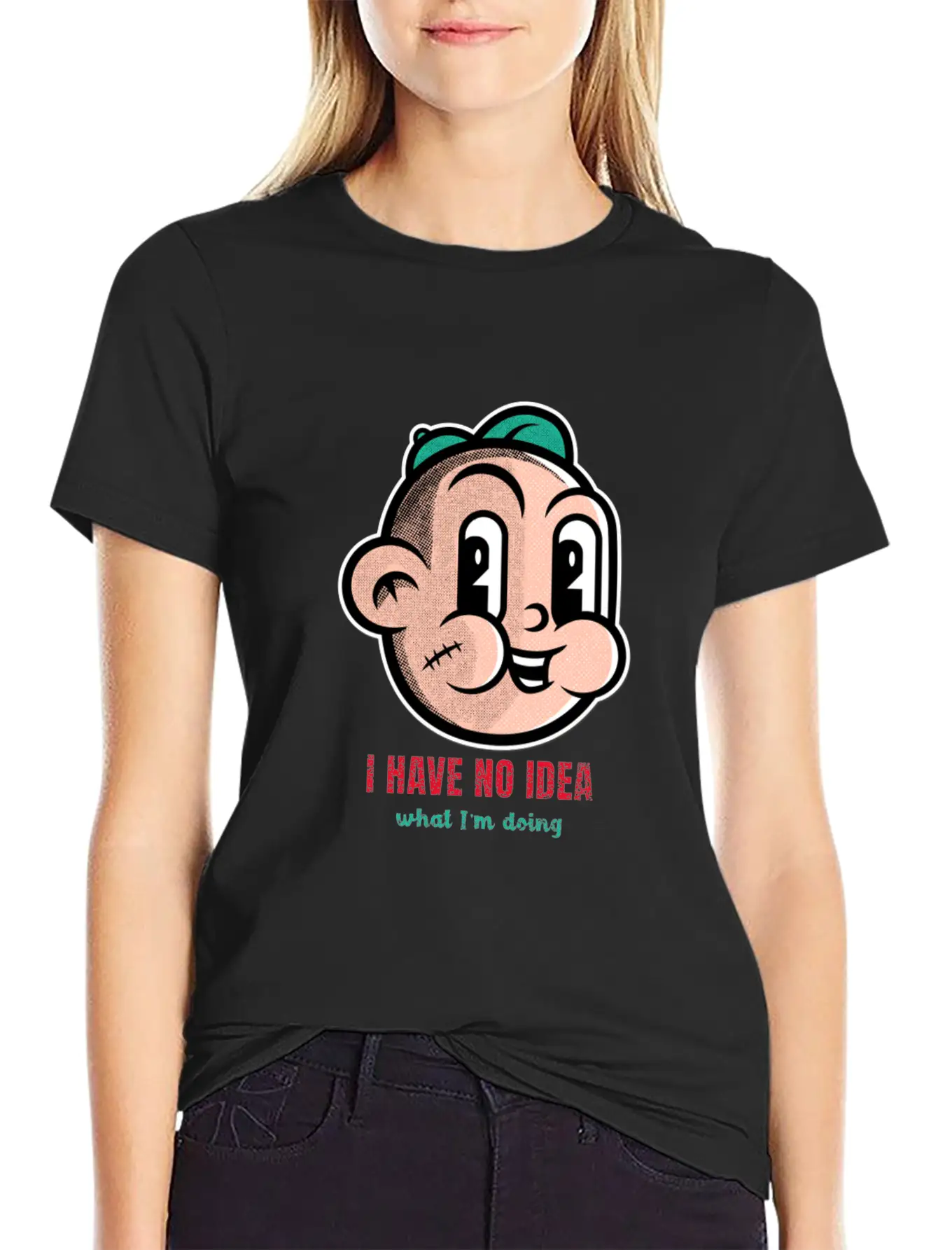I Have No Idea What I'm Doing Cartton Unisex Short Sleeve Soft Cotton T-Shirt – Casual Everyday Wear