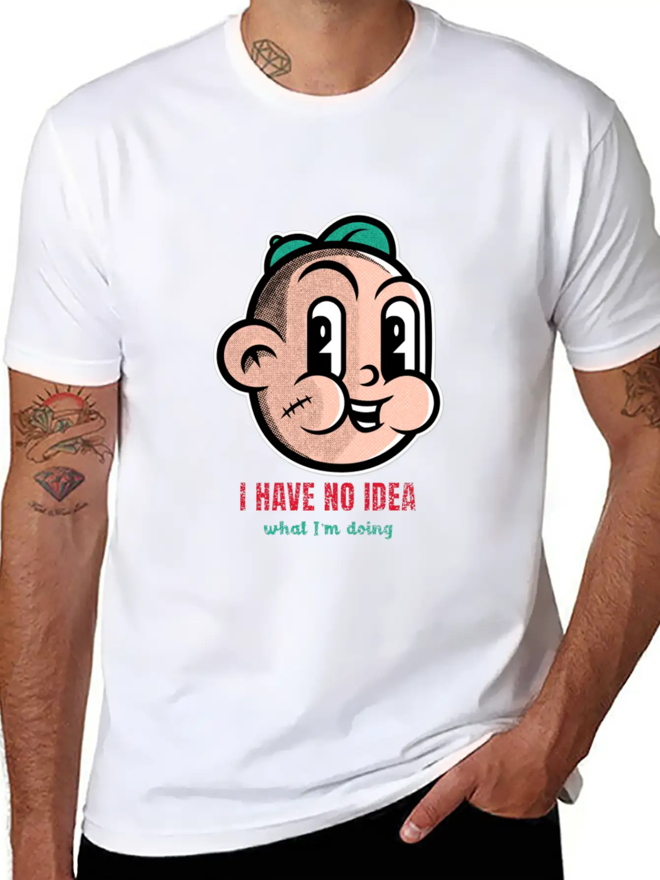 I Have No Idea What I'm Doing Cartton Unisex Short Sleeve Soft Cotton T-Shirt – Casual Everyday Wear