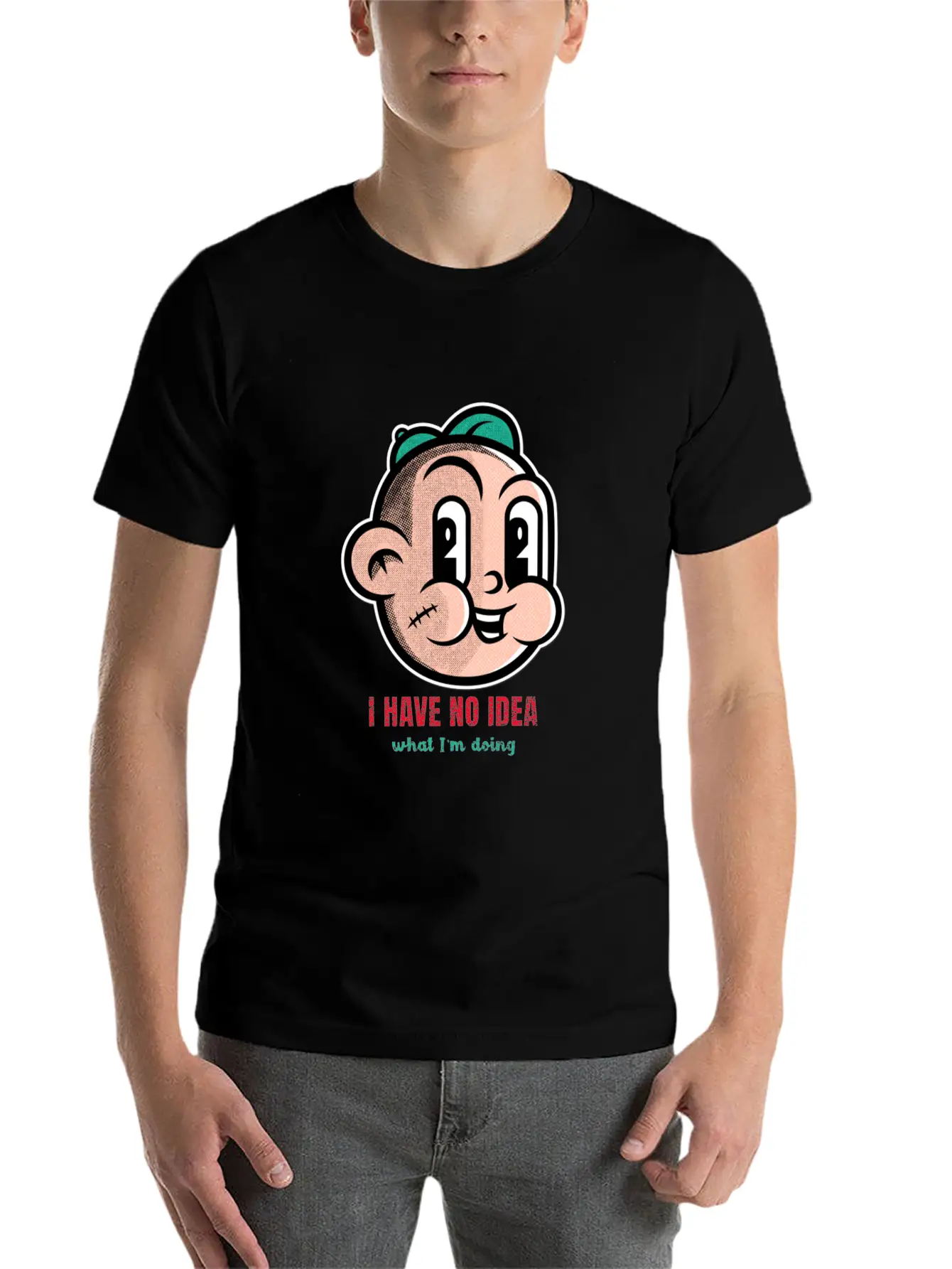 I Have No Idea What I'm Doing Cartton Unisex Short Sleeve Soft Cotton T-Shirt – Casual Everyday Wear