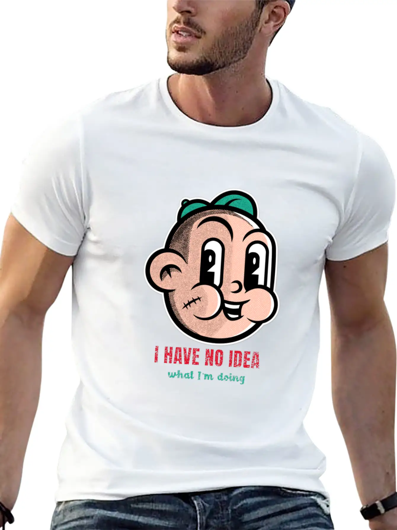 I Have No Idea What I'm Doing Cartton Unisex Short Sleeve Soft Cotton T-Shirt – Casual Everyday Wear