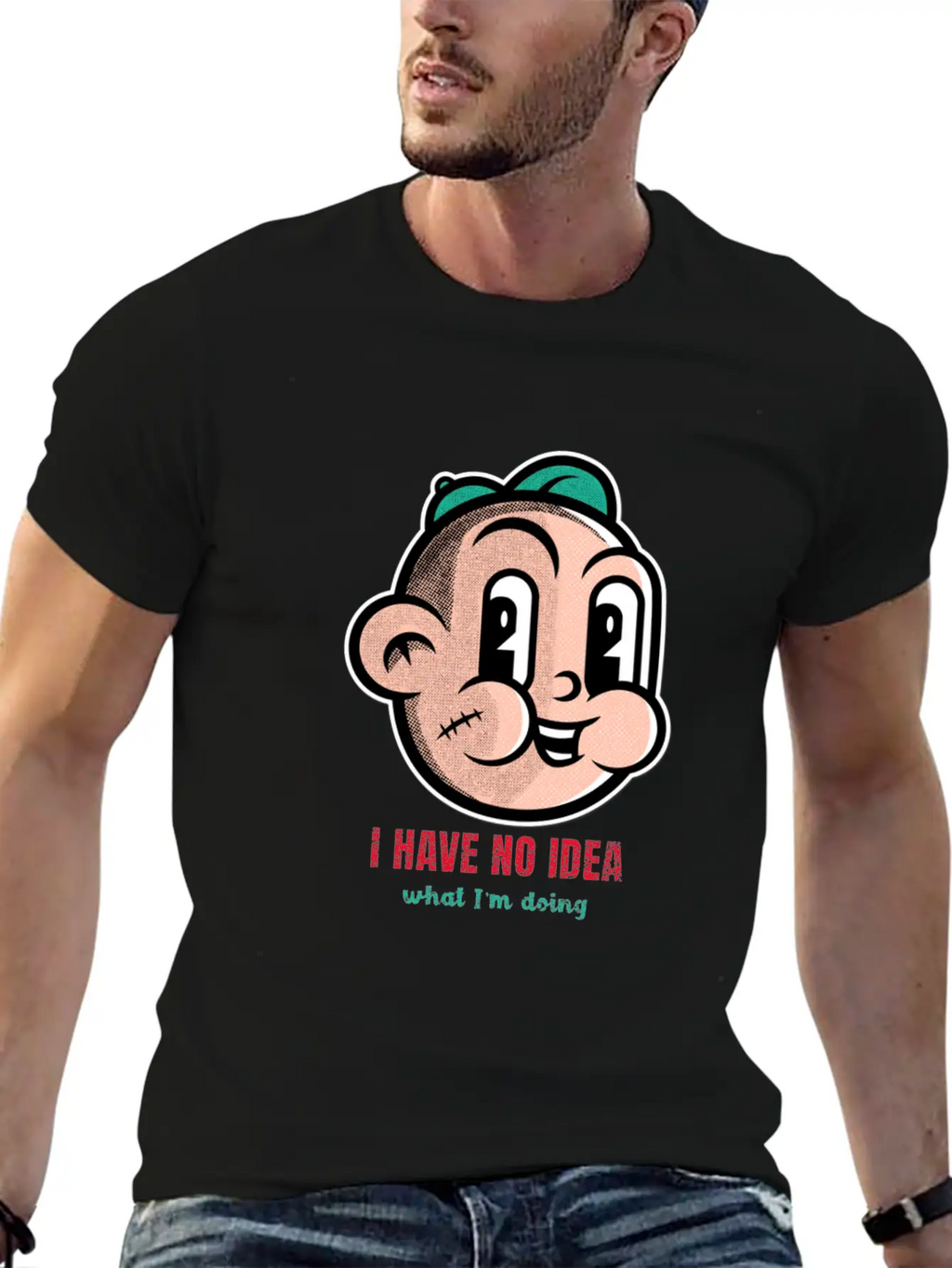 I Have No Idea What I'm Doing Cartton Unisex Short Sleeve Soft Cotton T-Shirt – Casual Everyday Wear