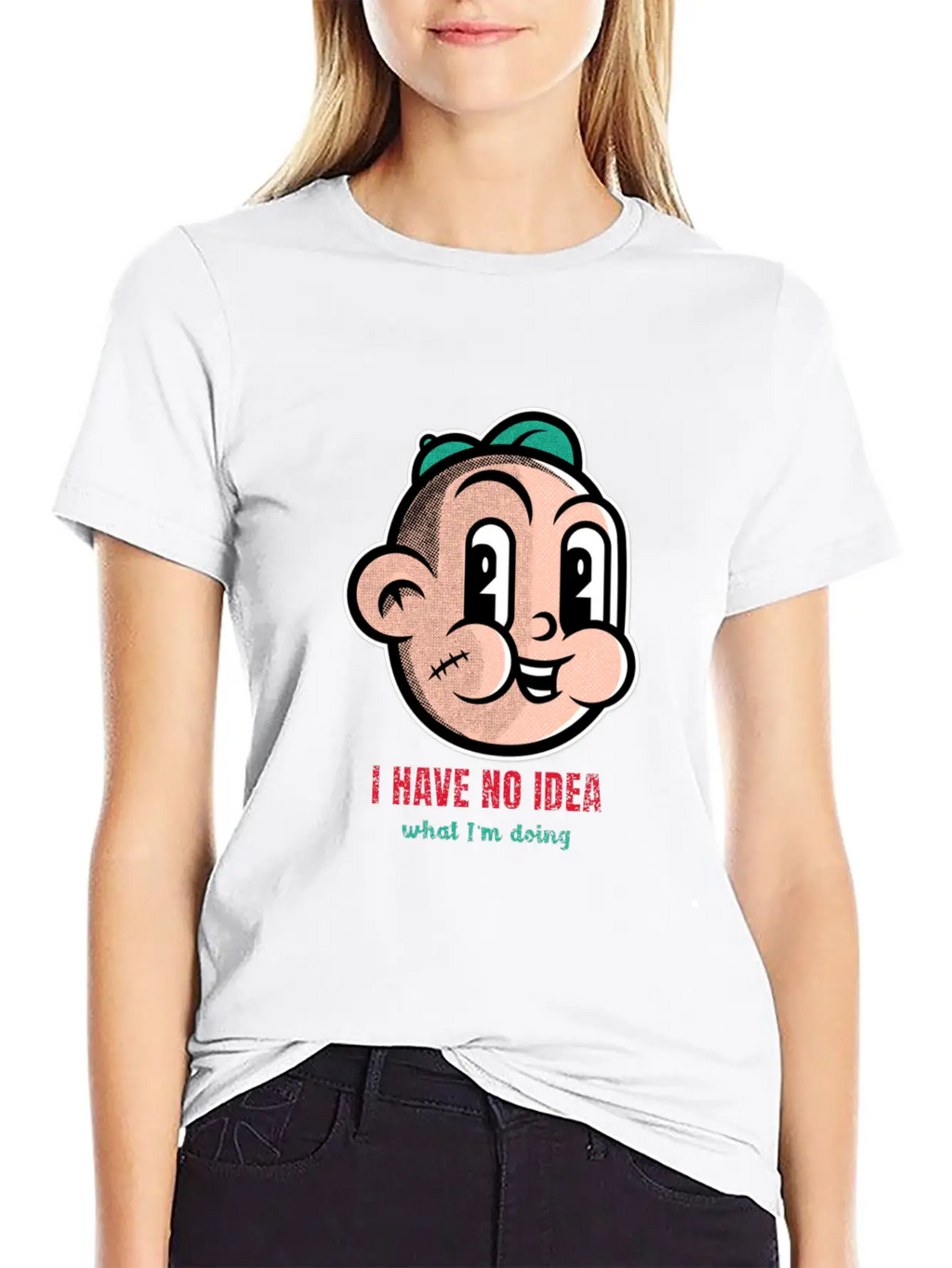 I Have No Idea What I'm Doing Cartton Unisex Short Sleeve Soft Cotton T-Shirt – Casual Everyday Wear