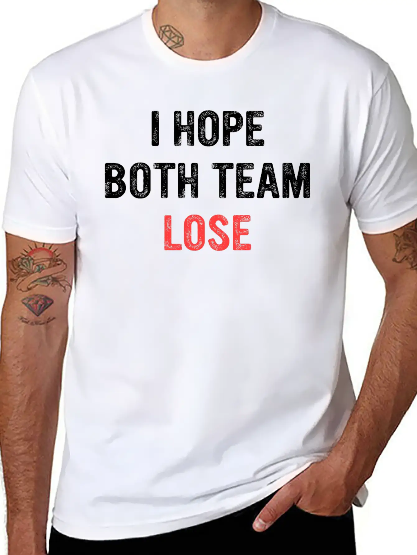 I Hope Both Team Lose Apparel Unisex Short Sleeve Soft Cotton T-Shirt – Casual Everyday Wear