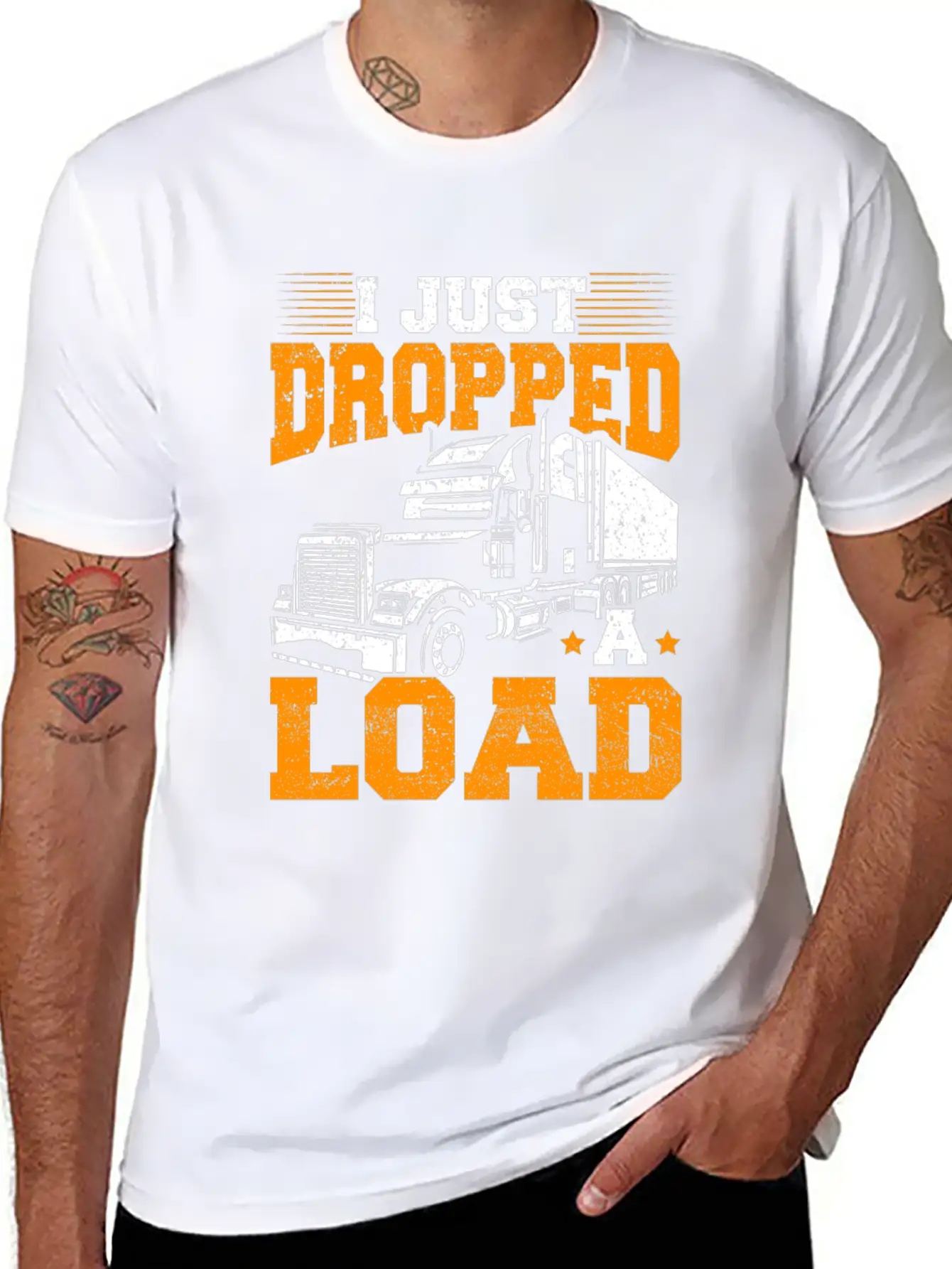 I Just Dropped A Load – Truck Driver – Trucker Unisex Short Sleeve Soft Cotton T-Shirt – Casual Everyday Wear