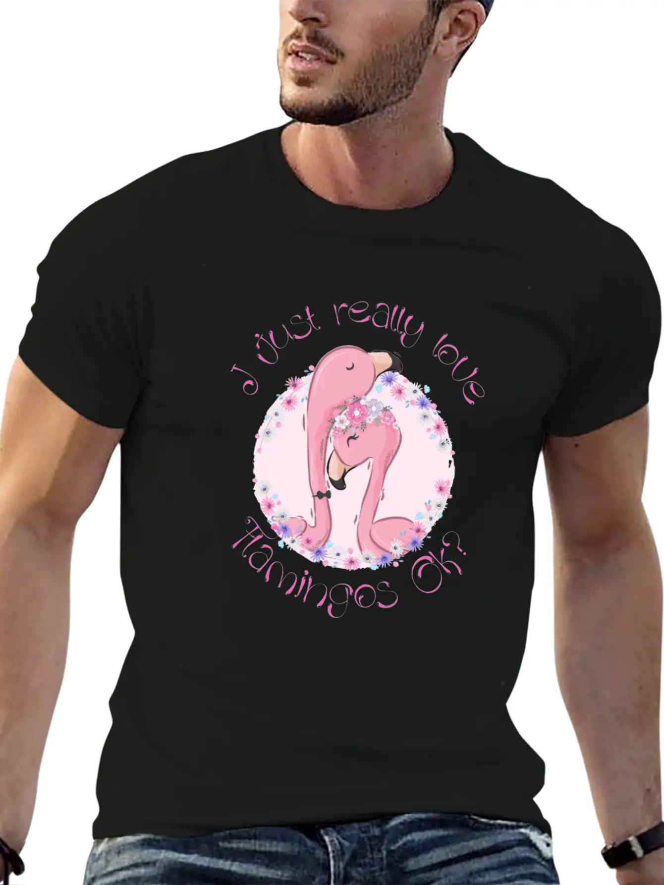 I Just Really Love Flamingos Ok Flamingo Unisex Casual T-Shirt – Clean Design For Daily Comfort