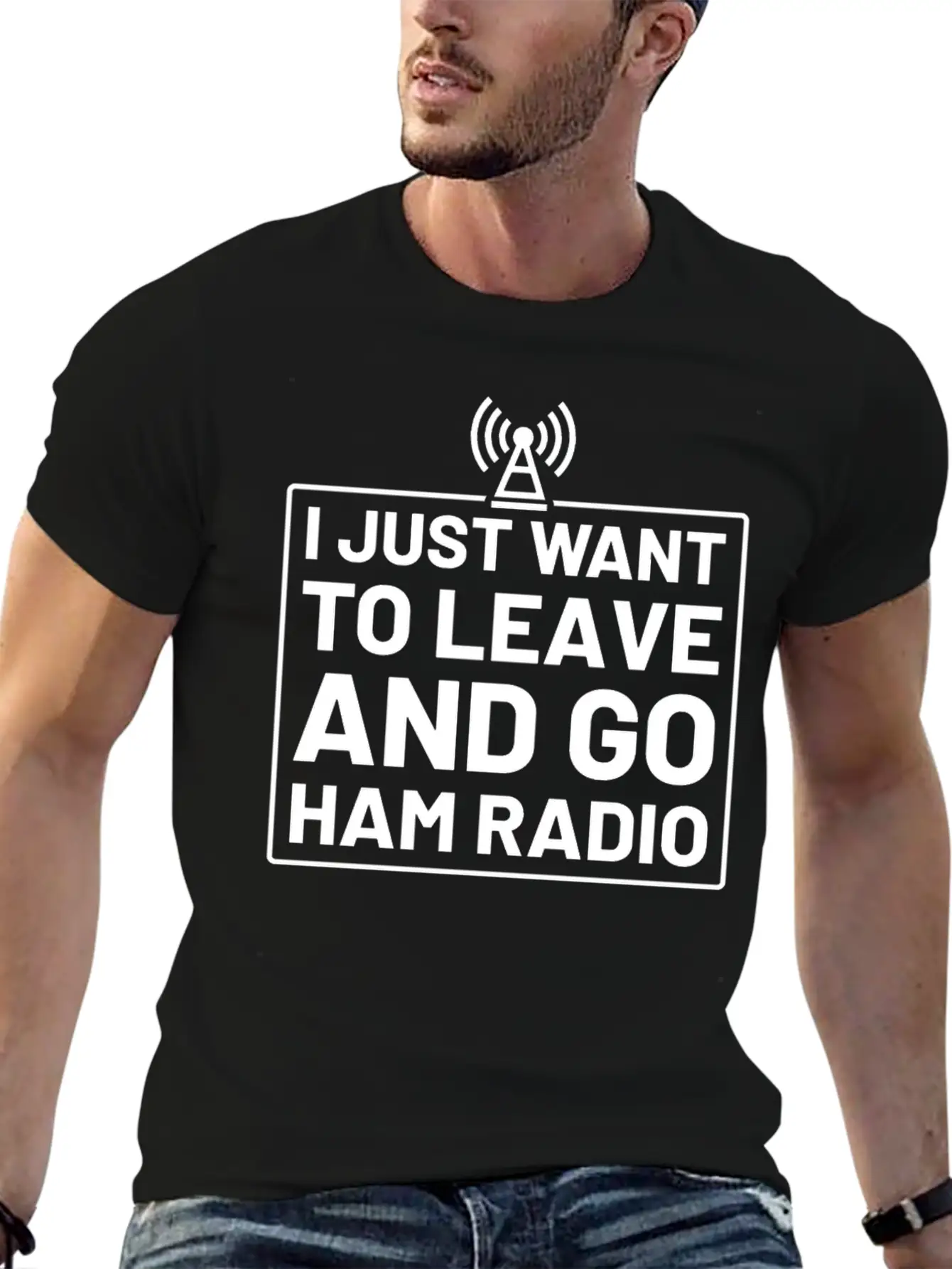I Just Want To Leave And Go Ham Radio Unisex Casual T-Shirt – Clean Design For Daily Comfort