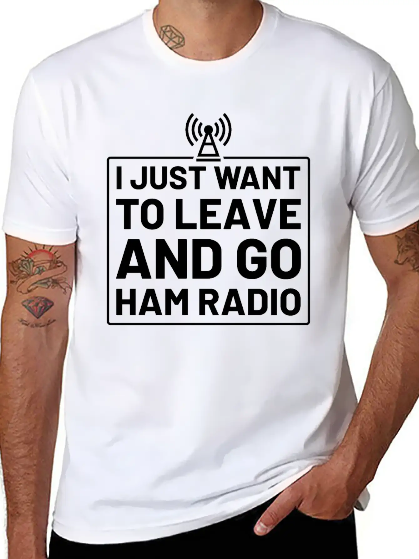 I Just Want To Leave And Go Ham Radio Unisex Casual T-Shirt – Clean Design For Daily Comfort