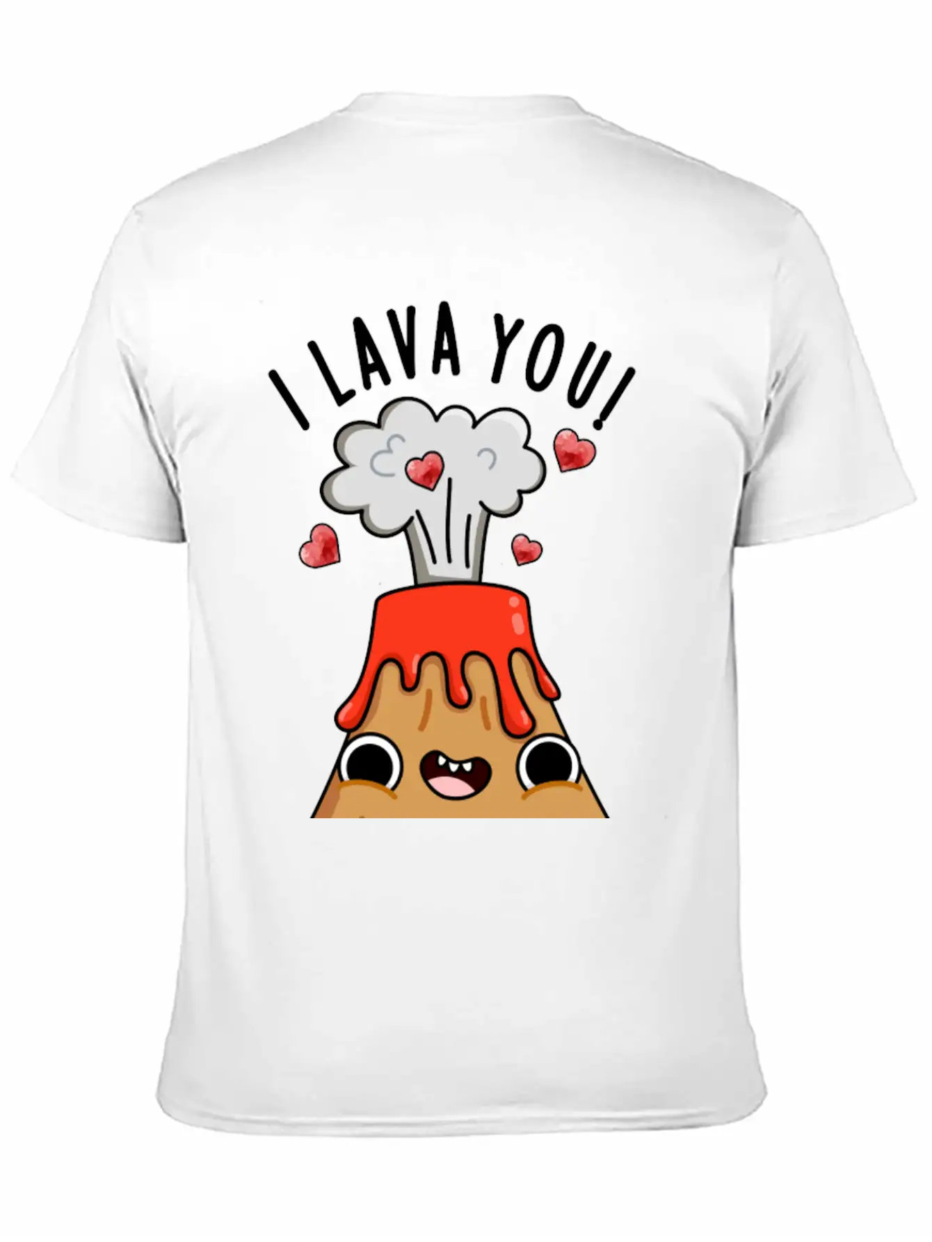 I Lava You Funny Volcano Pun Breathable Soft Cotton T-Shirt – Timeless Casual Look