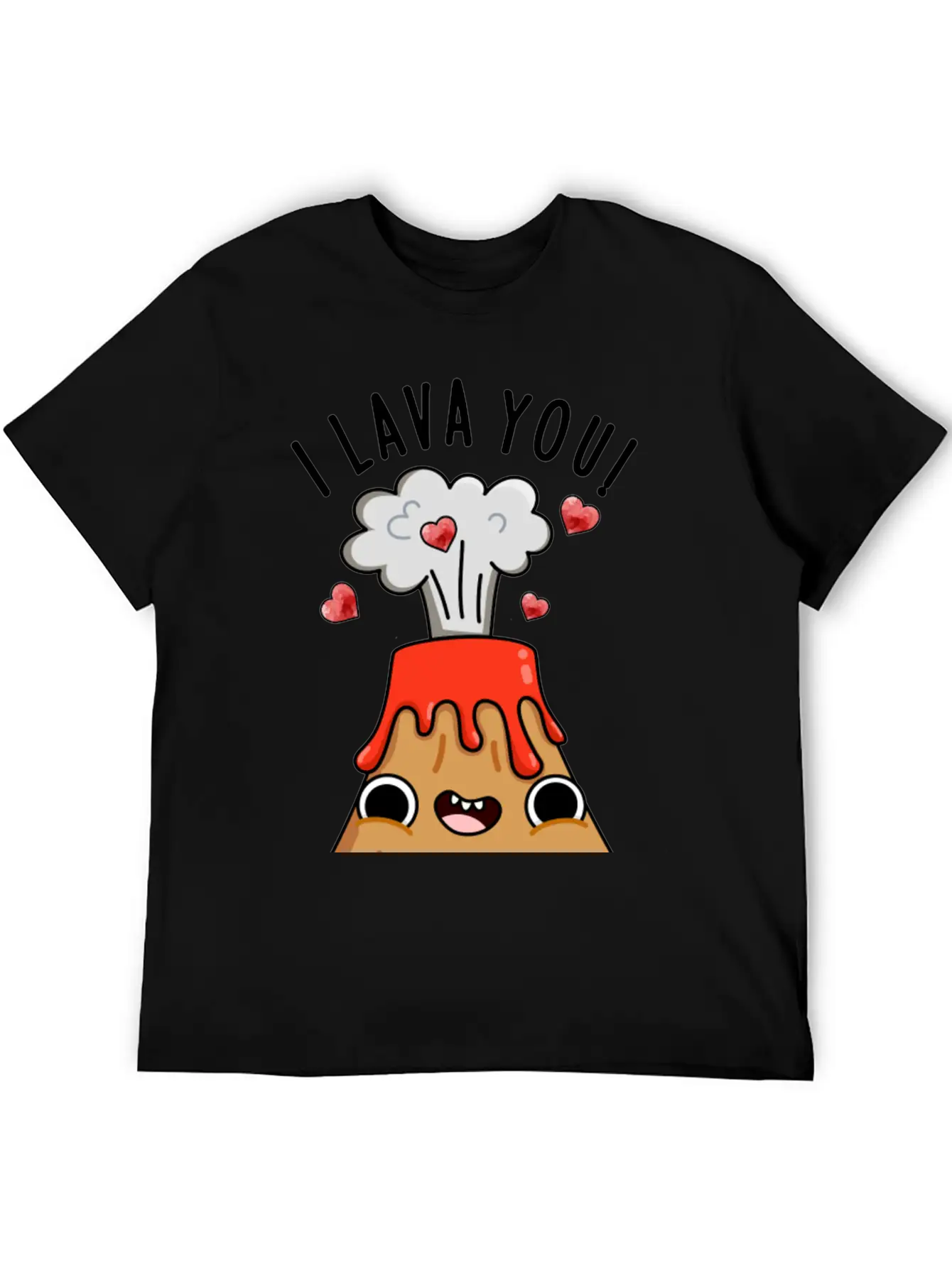 I Lava You Funny Volcano Pun Breathable Soft Cotton T-Shirt – Timeless Casual Look