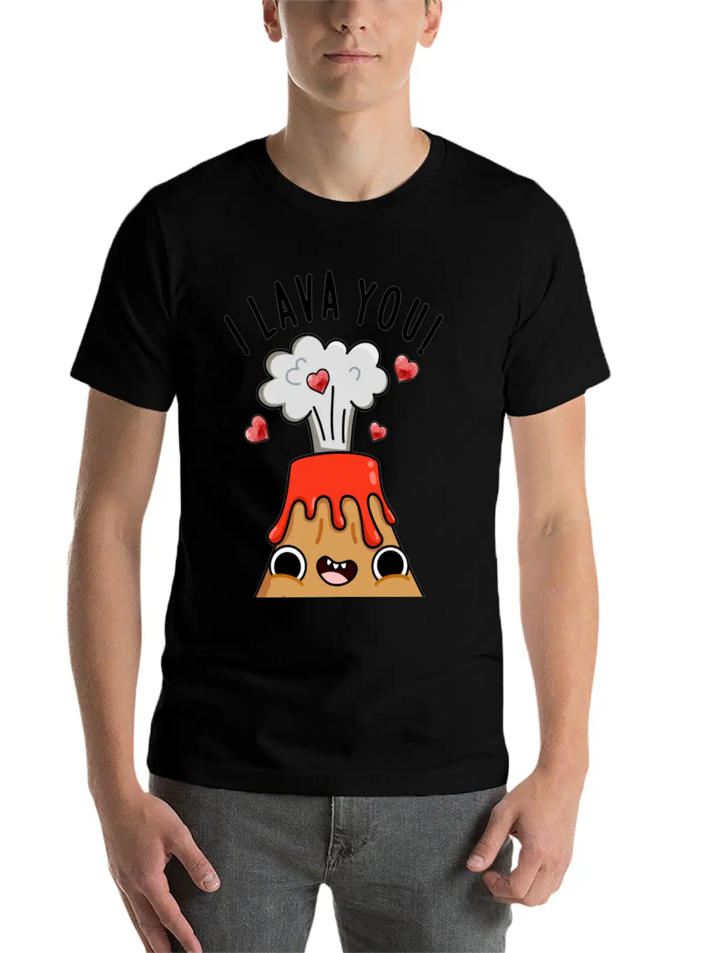 I Lava You Funny Volcano Pun Breathable Soft Cotton T-Shirt – Timeless Casual Look