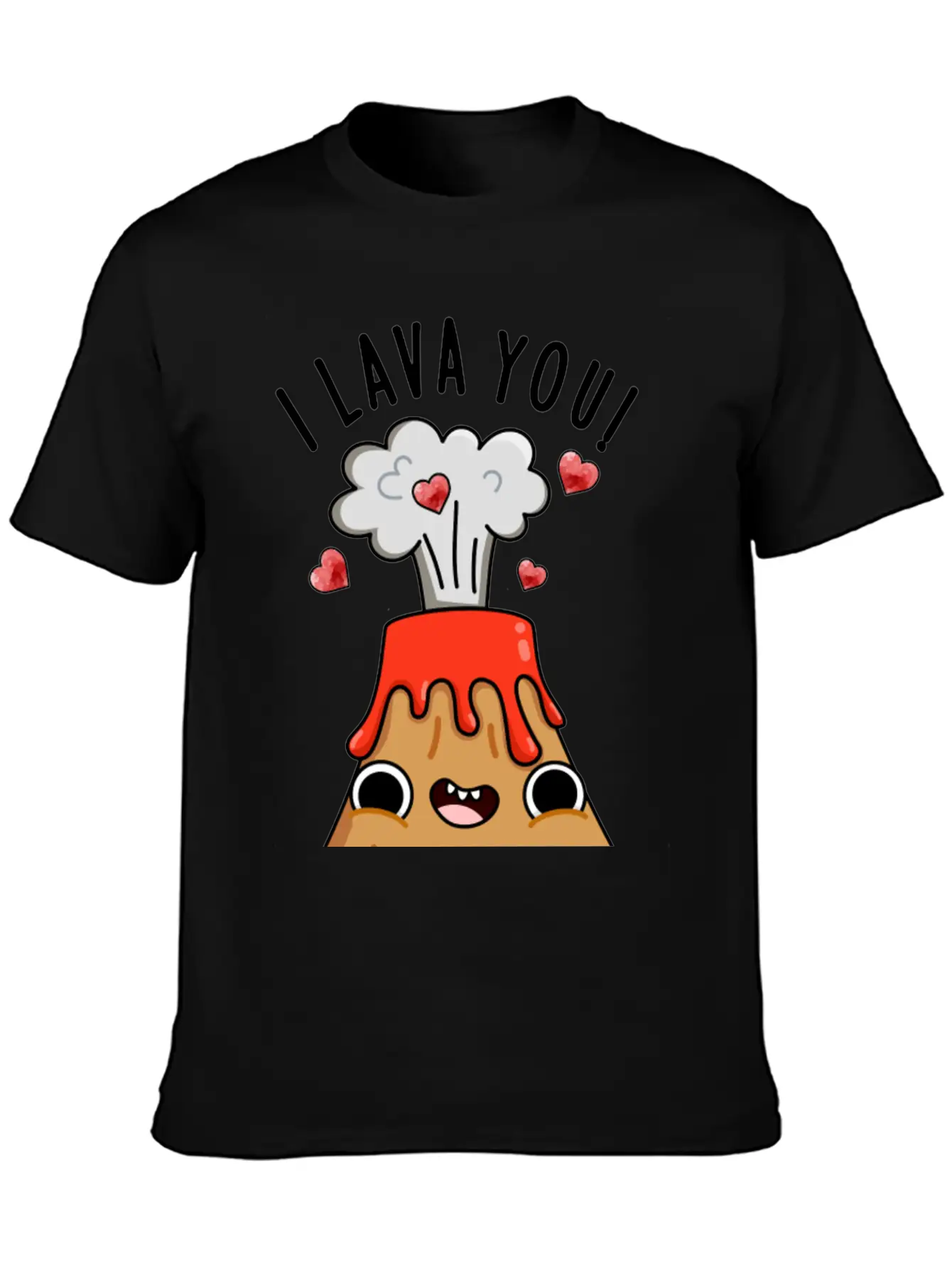 I Lava You Funny Volcano Pun Breathable Soft Cotton T-Shirt – Timeless Casual Look