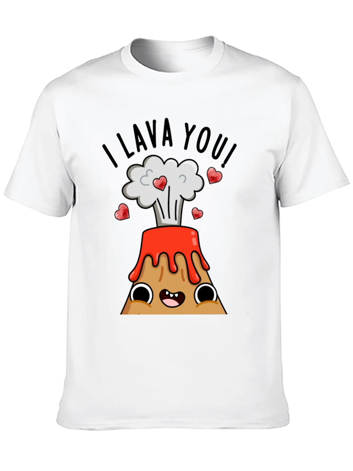 I Lava You Funny Volcano Pun Breathable Soft Cotton T-Shirt – Timeless Casual Look
