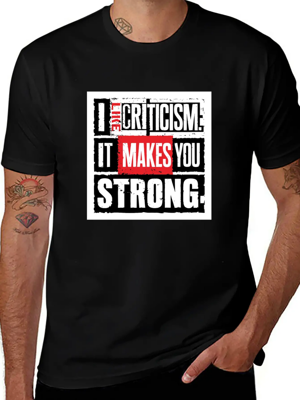 "I Like Criticism" Witty Quote Design Unisex Short Sleeve Soft Cotton T-Shirt – Casual Everyday Wear