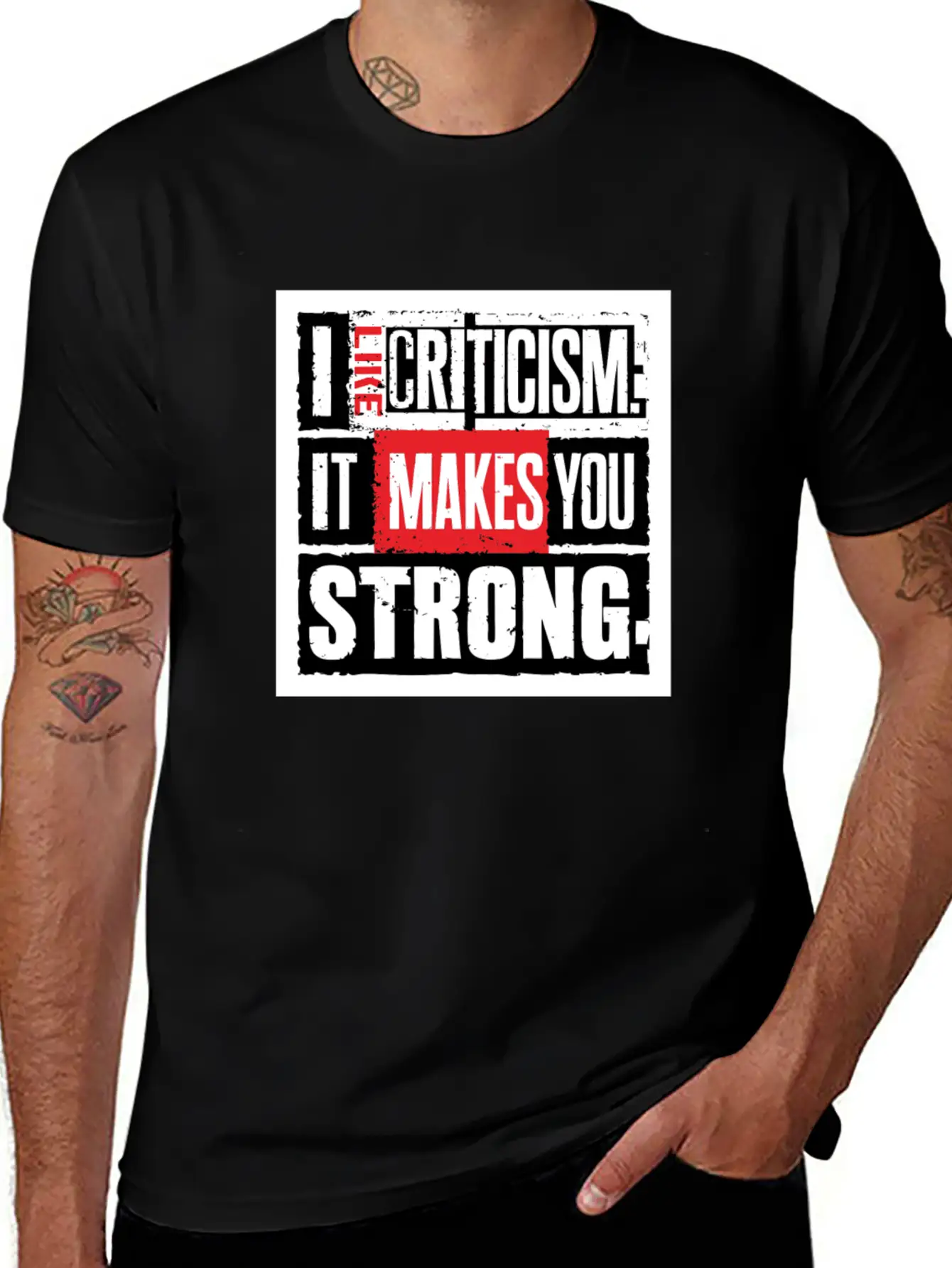 "I Like Criticism" Witty Quote Design Unisex Short Sleeve Soft Cotton T-Shirt – Casual Everyday Wear