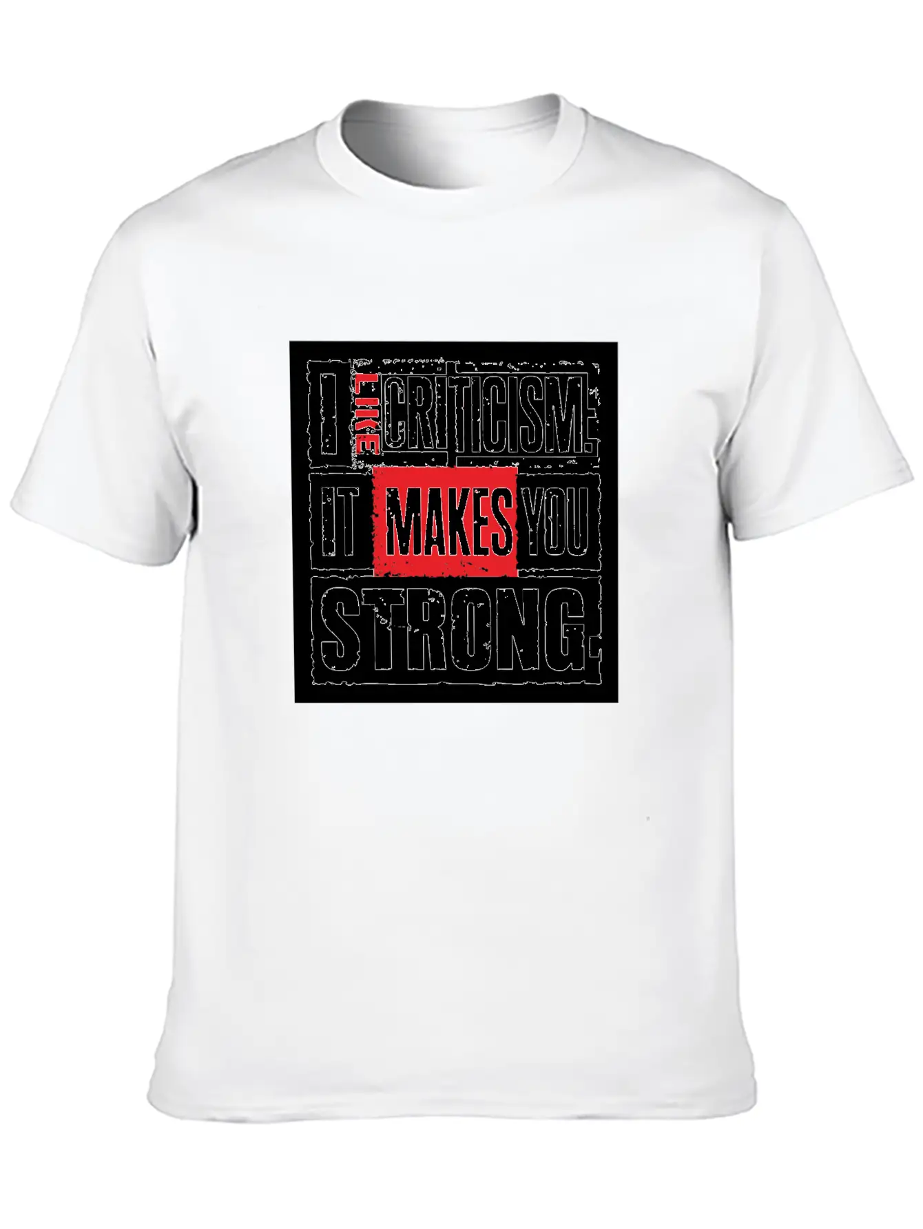 "I Like Criticism" Witty Quote Design Unisex Short Sleeve Soft Cotton T-Shirt – Casual Everyday Wear
