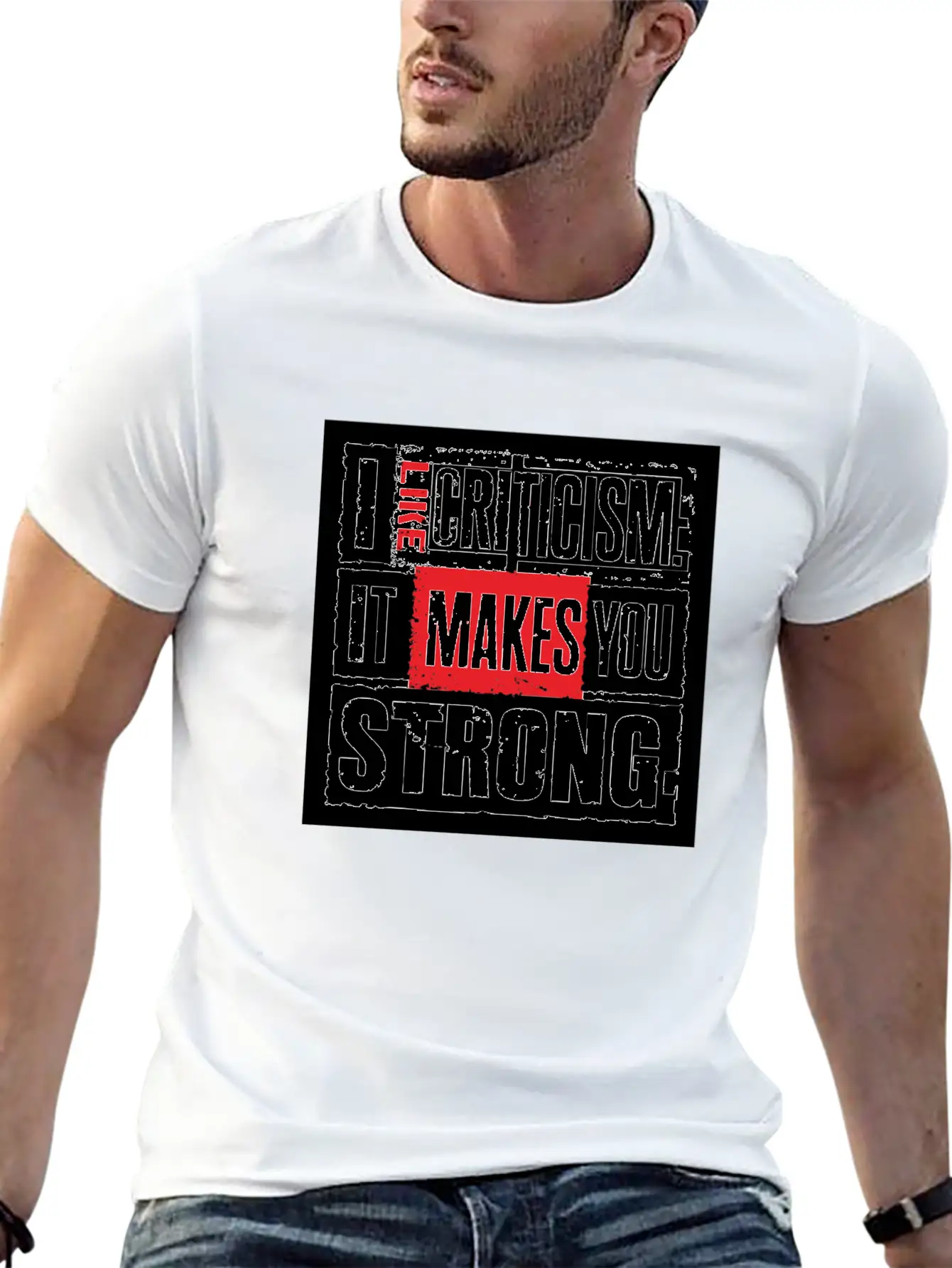 "I Like Criticism" Witty Quote Design Unisex Short Sleeve Soft Cotton T-Shirt – Casual Everyday Wear