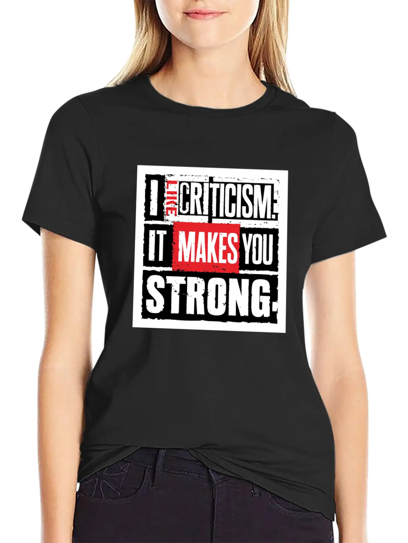 "I Like Criticism" Witty Quote Design Unisex Short Sleeve Soft Cotton T-Shirt – Casual Everyday Wear