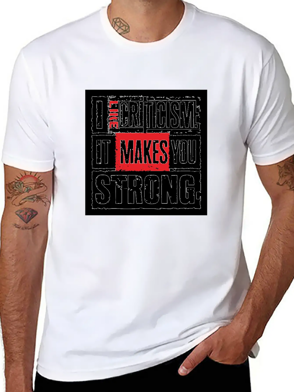 "I Like Criticism" Witty Quote Design Unisex Short Sleeve Soft Cotton T-Shirt – Casual Everyday Wear