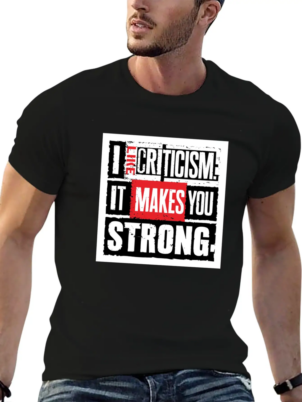 "I Like Criticism" Witty Quote Design Unisex Short Sleeve Soft Cotton T-Shirt – Casual Everyday Wear