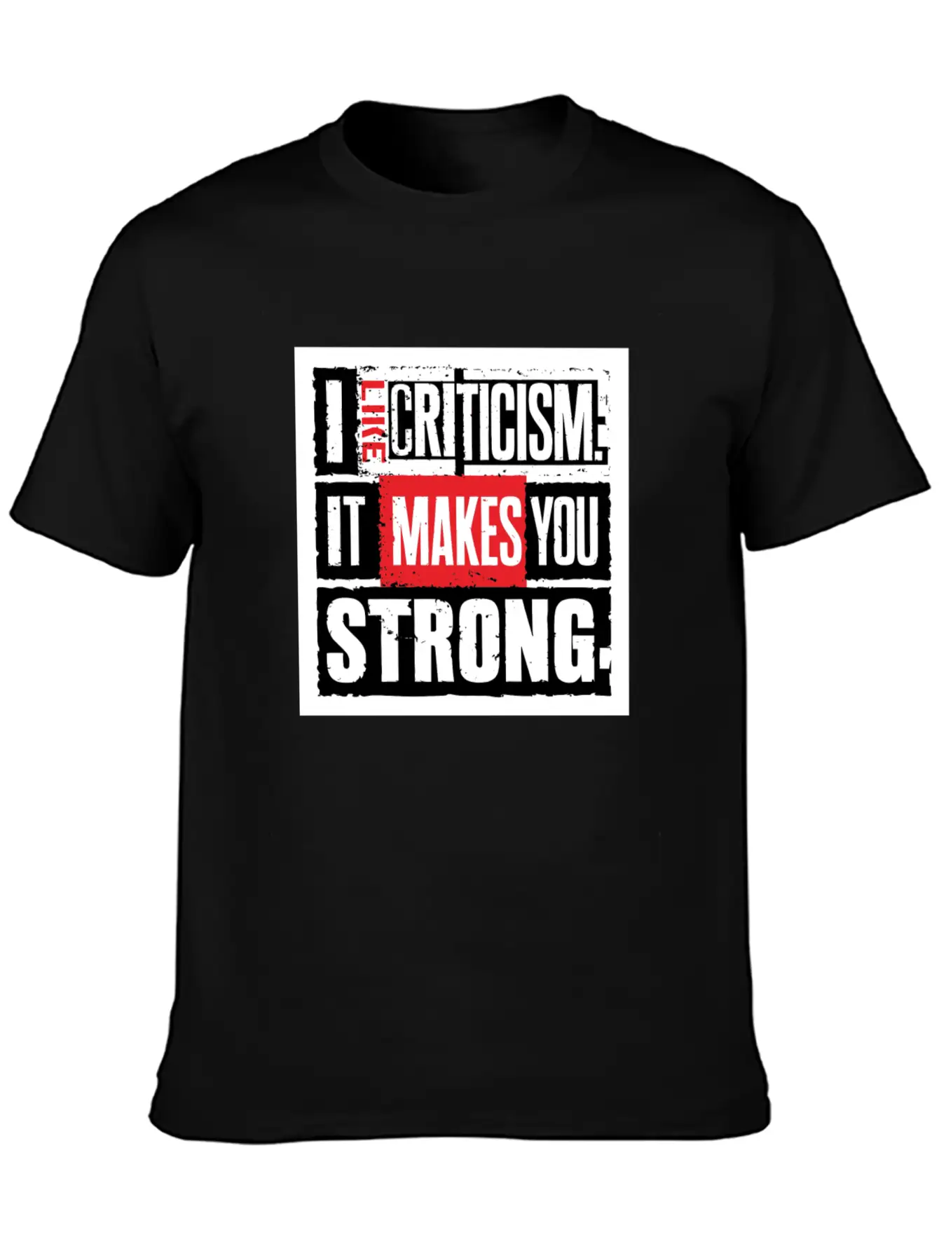 "I Like Criticism" Witty Quote Design Unisex Short Sleeve Soft Cotton T-Shirt – Casual Everyday Wear