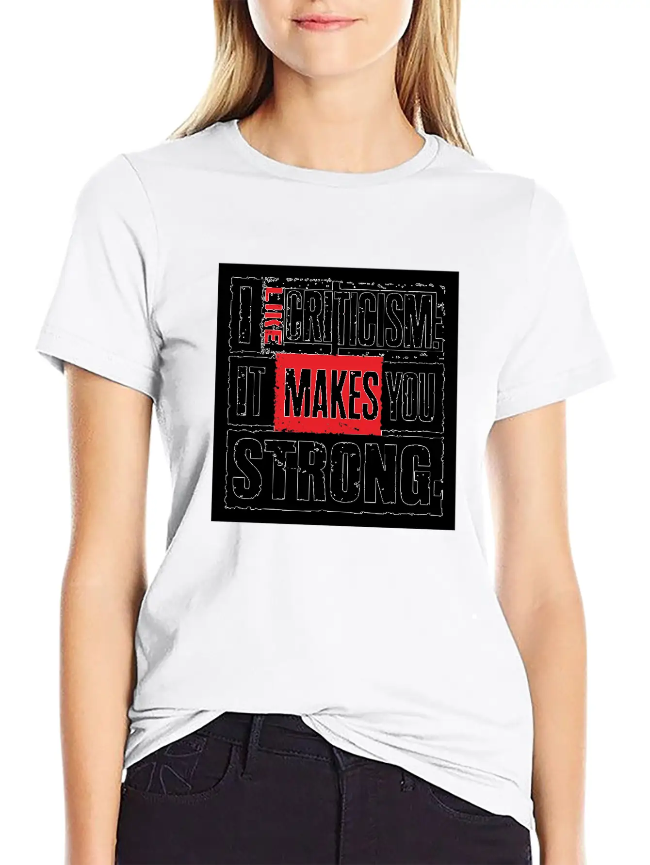 "I Like Criticism" Witty Quote Design Unisex Short Sleeve Soft Cotton T-Shirt – Casual Everyday Wear