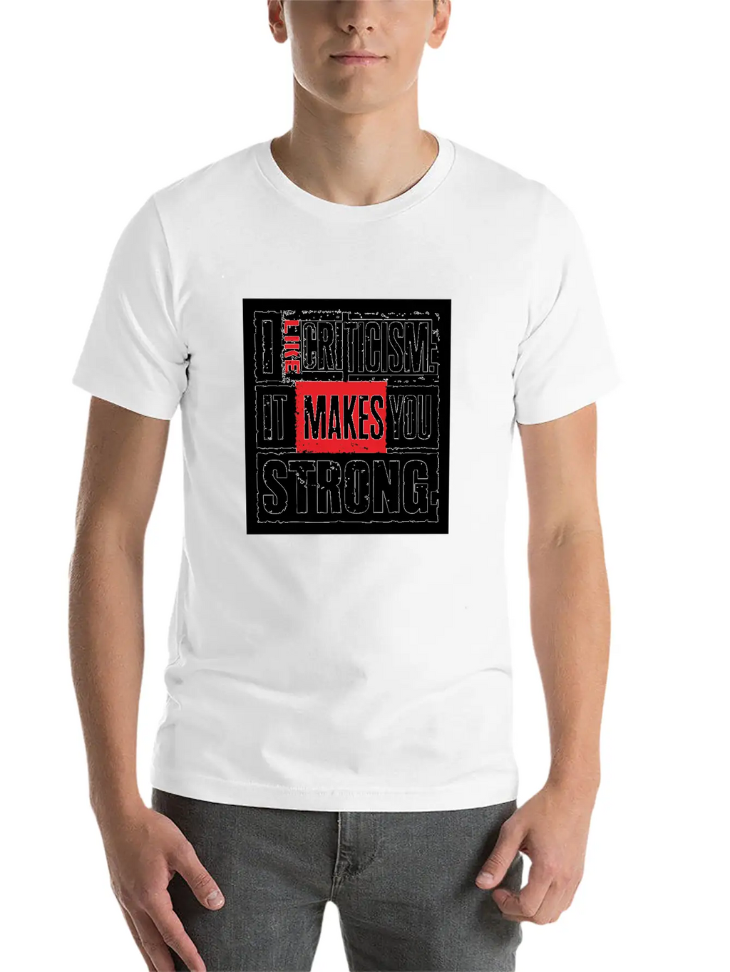 "I Like Criticism" Witty Quote Design Unisex Short Sleeve Soft Cotton T-Shirt – Casual Everyday Wear